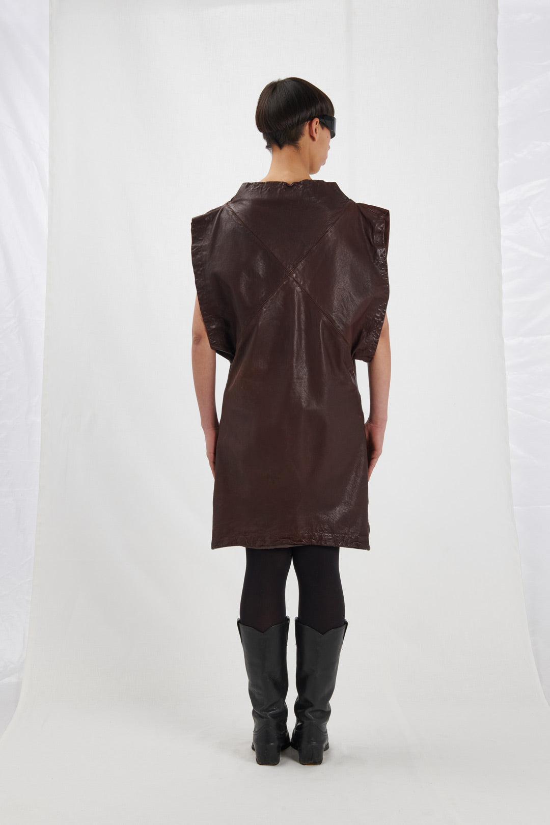 BROWN LEATHER DRESS