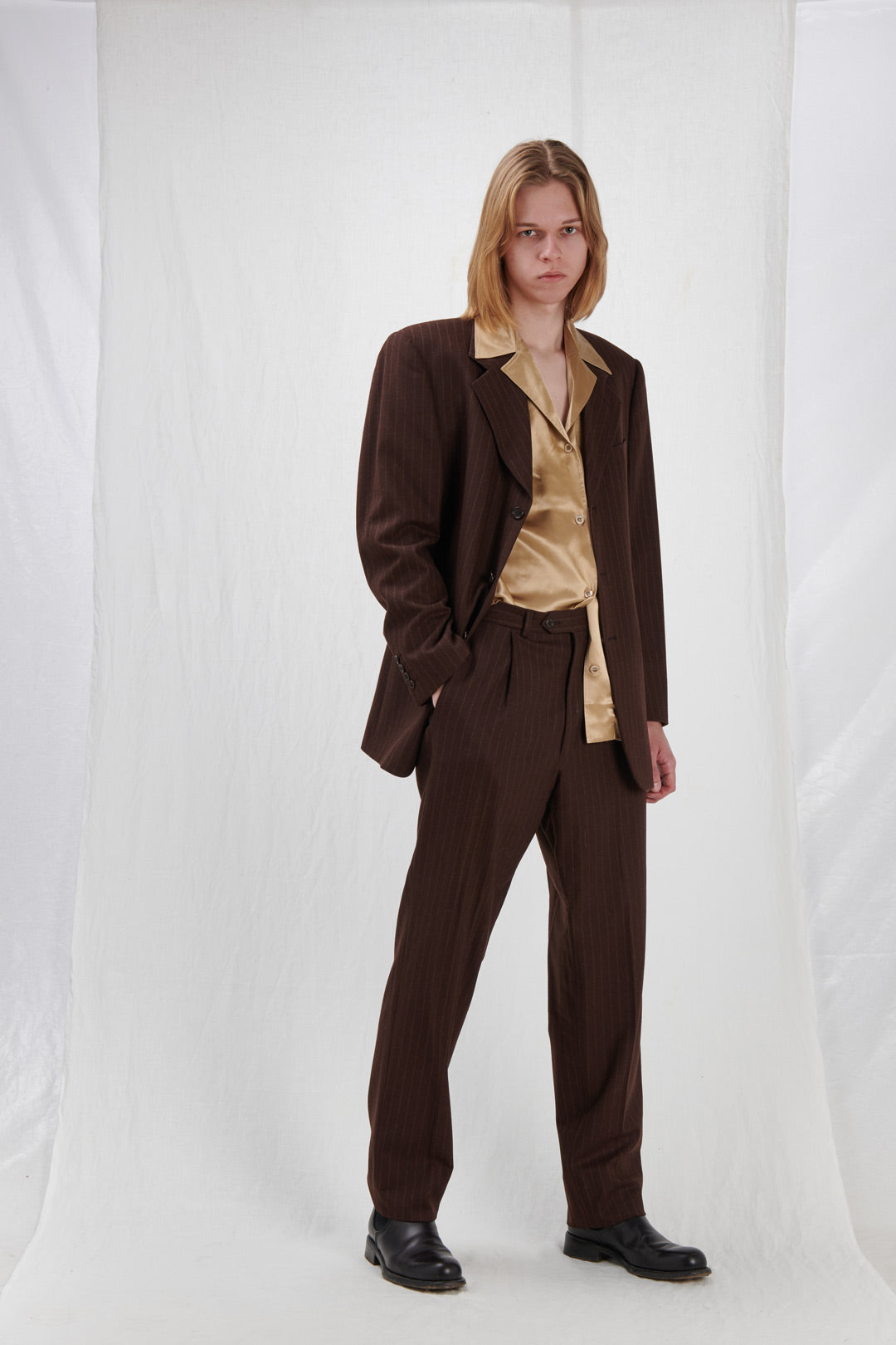 BROWN PINSTRIPE SUIT