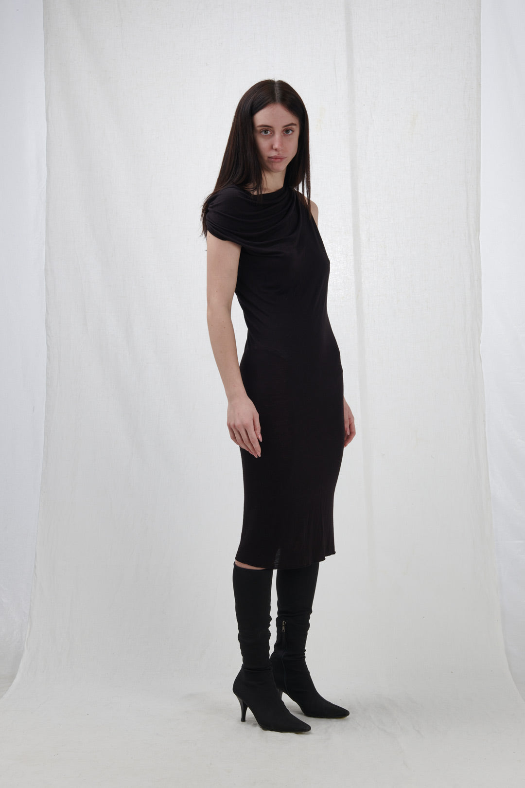 BLACK JERSEY DRESS