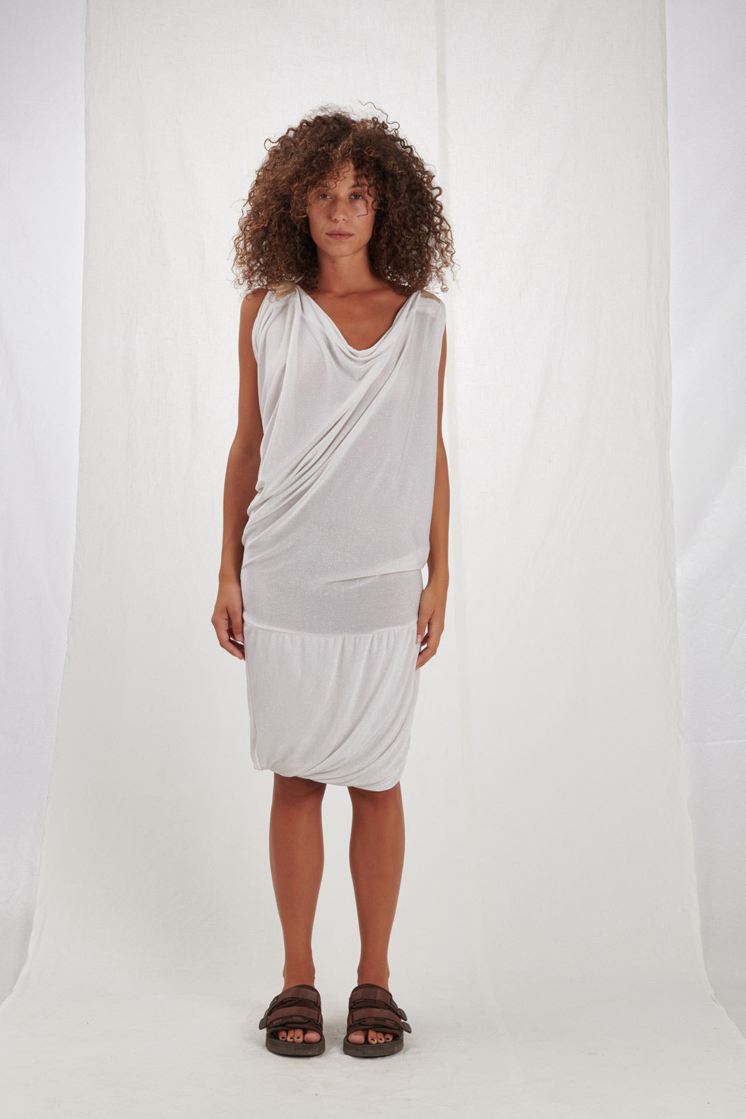 WHITE LUREX DRESS