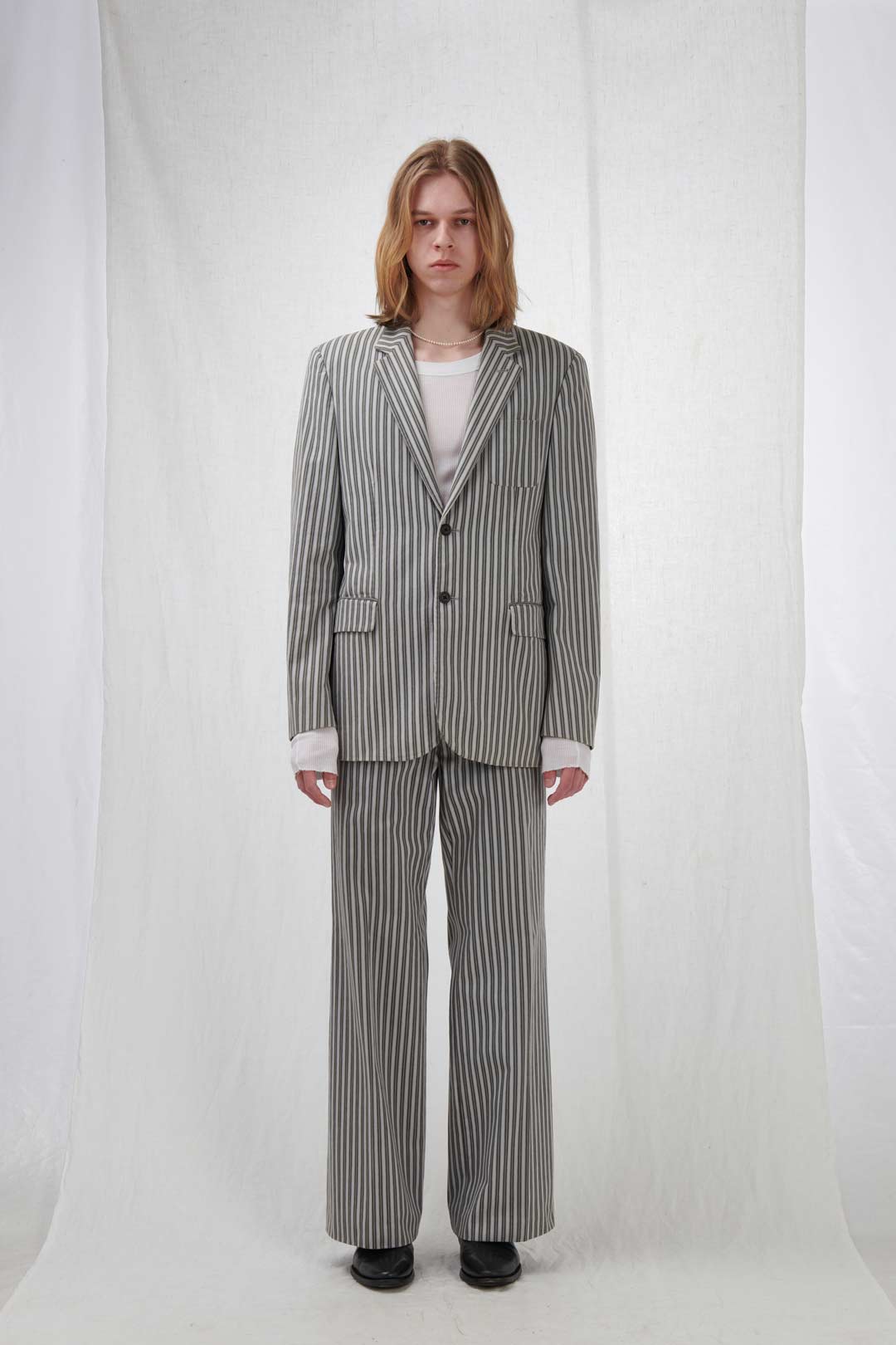 PINSTRIPE COTTON SUIT NO PRICE