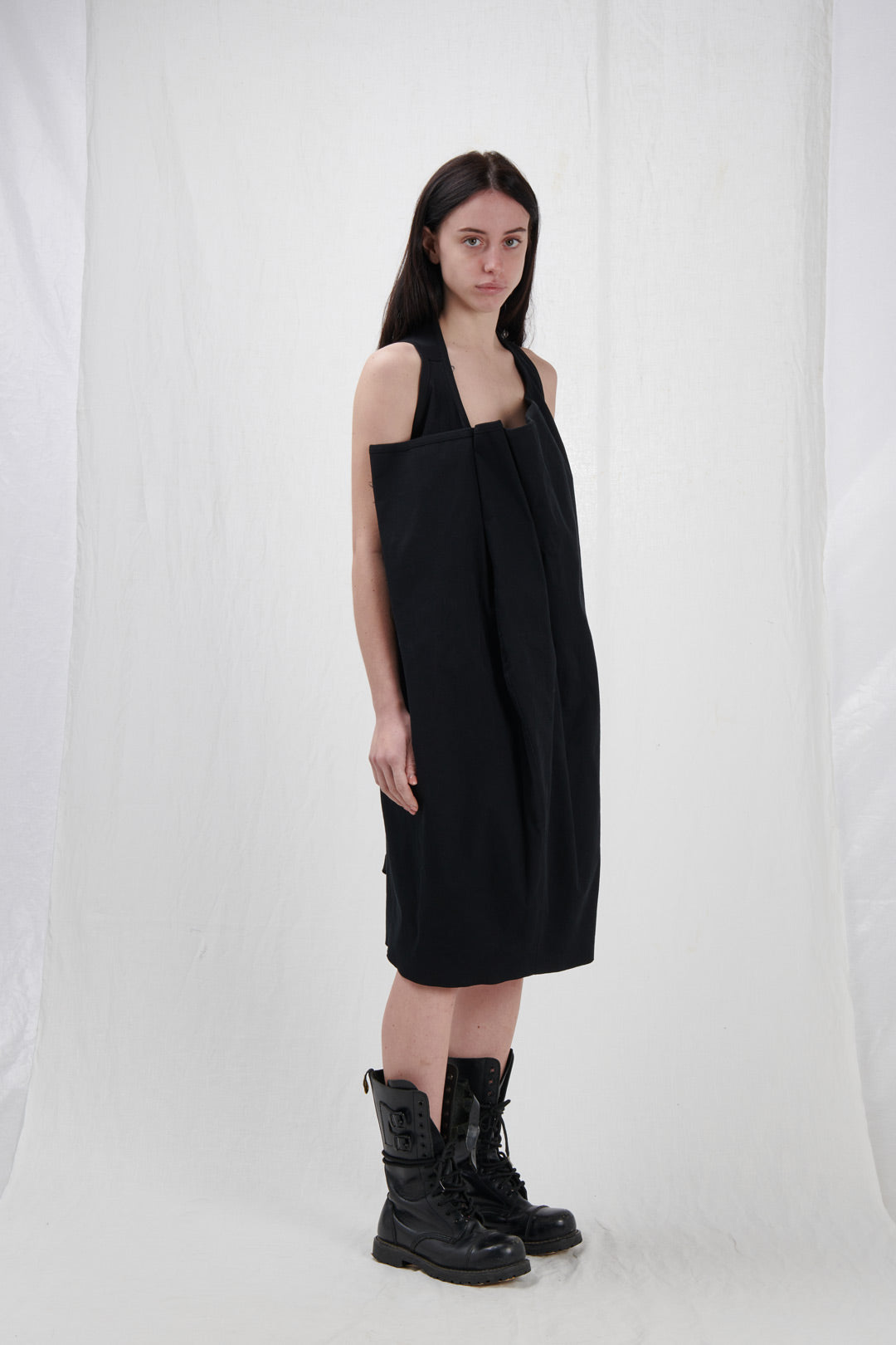 BLACK ORIGAMI DRESS