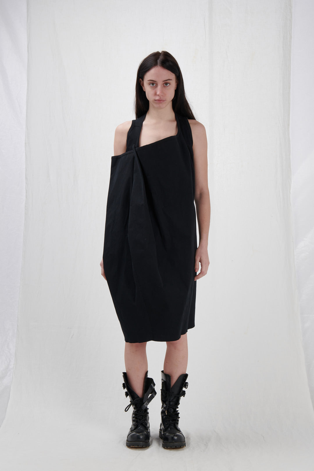 BLACK ORIGAMI DRESS