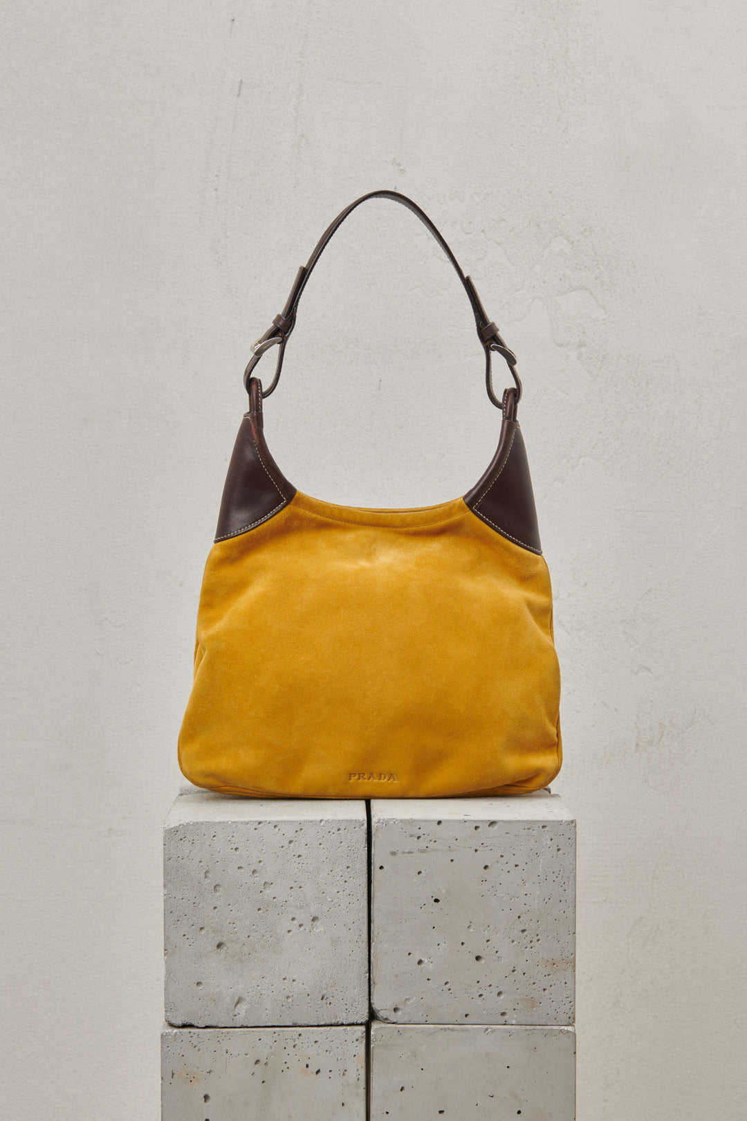 OCHER SUEDE SHOULDER BAG