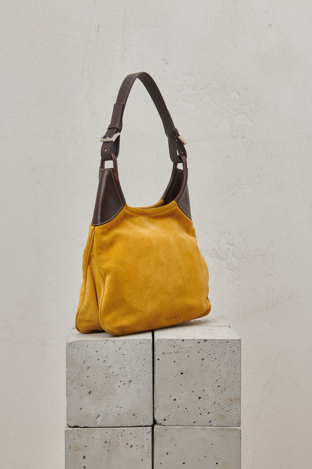 OCHER SUEDE SHOULDER BAG