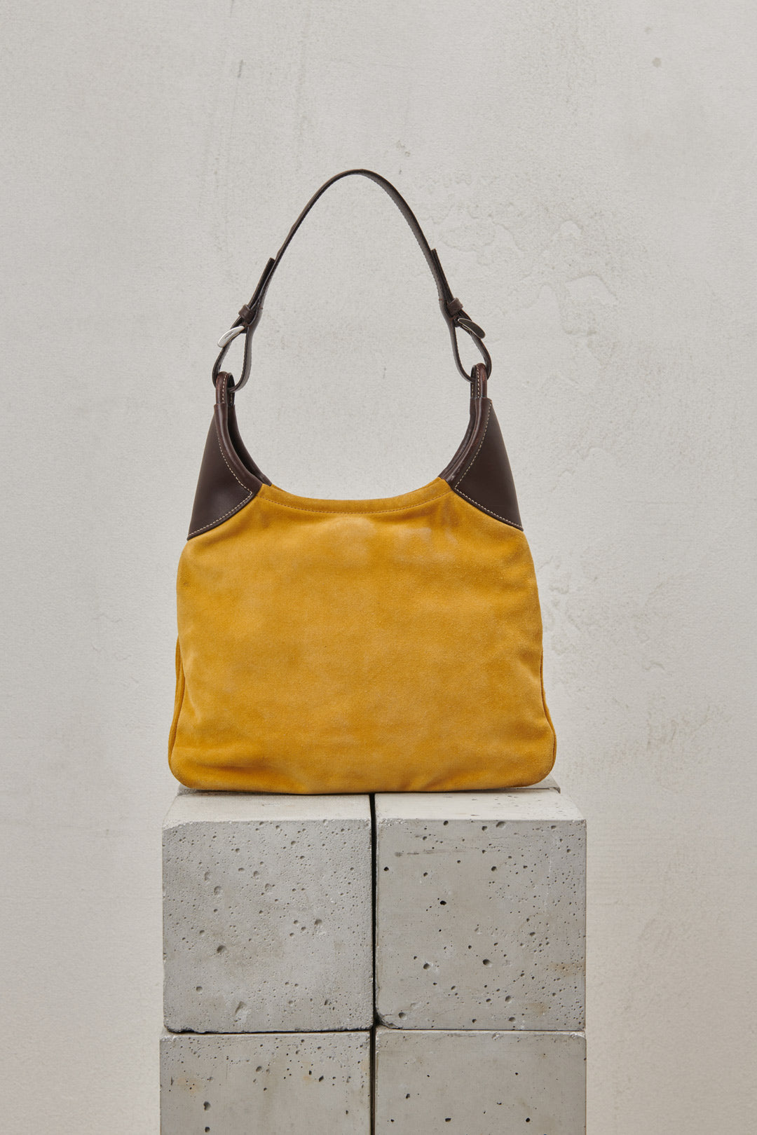 OCHER SUEDE SHOULDER BAG