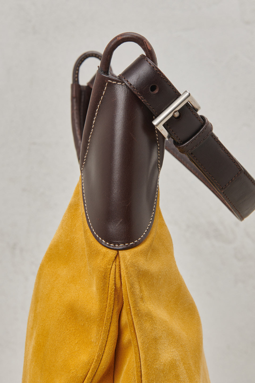 OCHER SUEDE SHOULDER BAG