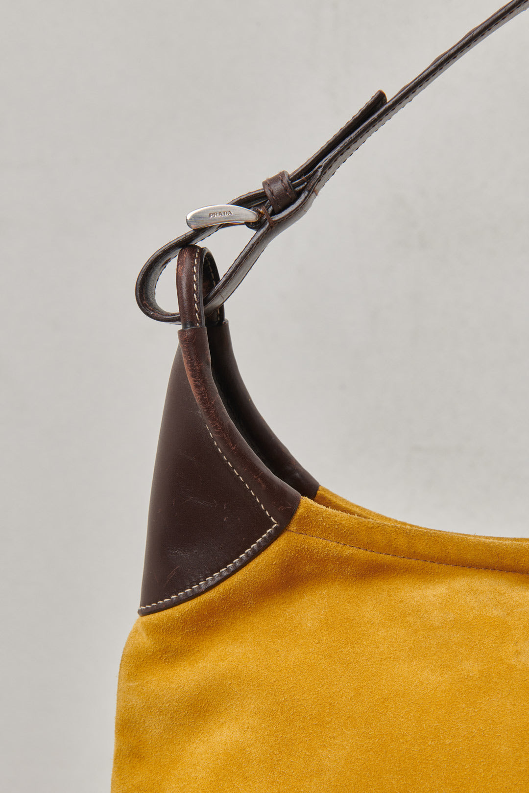 OCHER SUEDE SHOULDER BAG