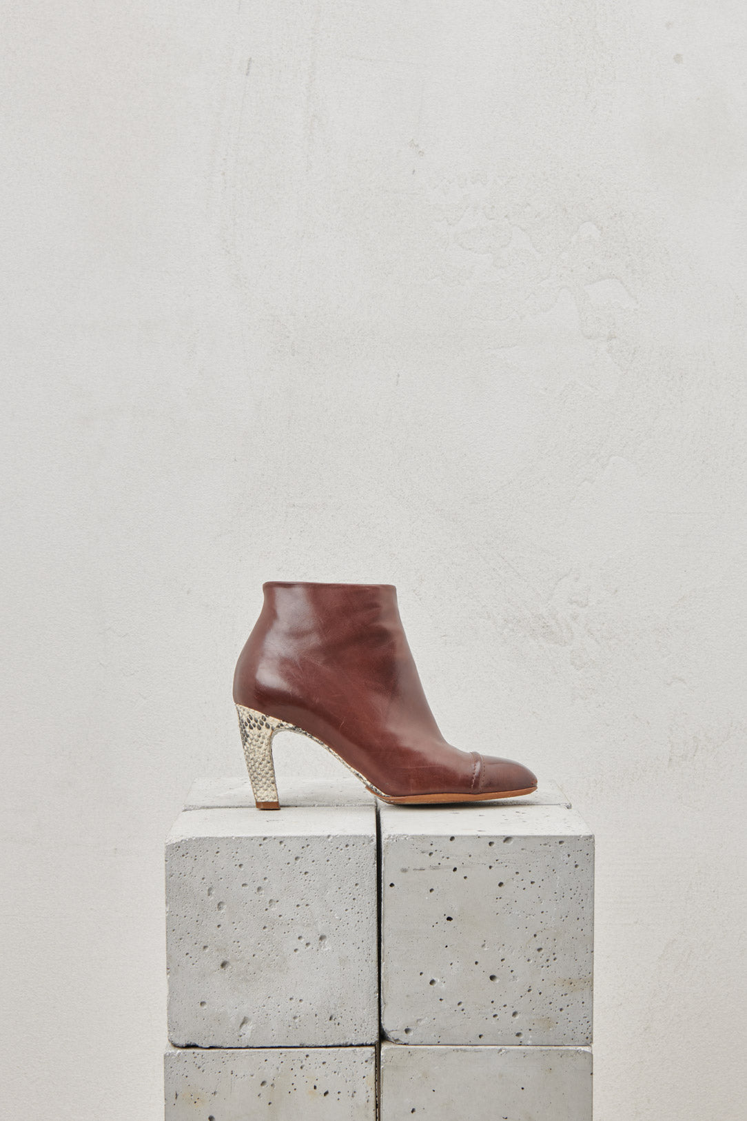 ANKLE BOOT WITH REPTILE HEEL