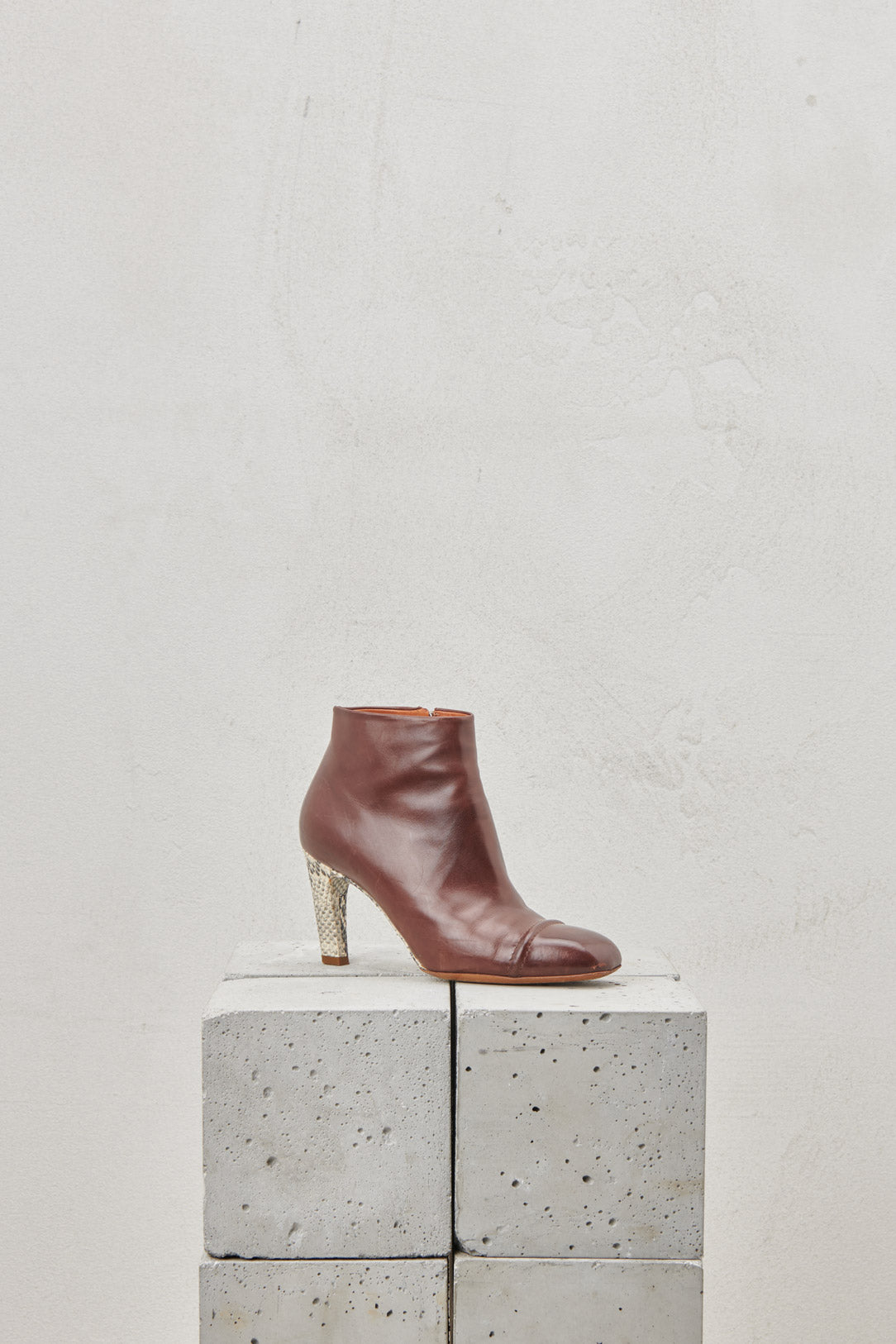 ANKLE BOOT WITH REPTILE HEEL