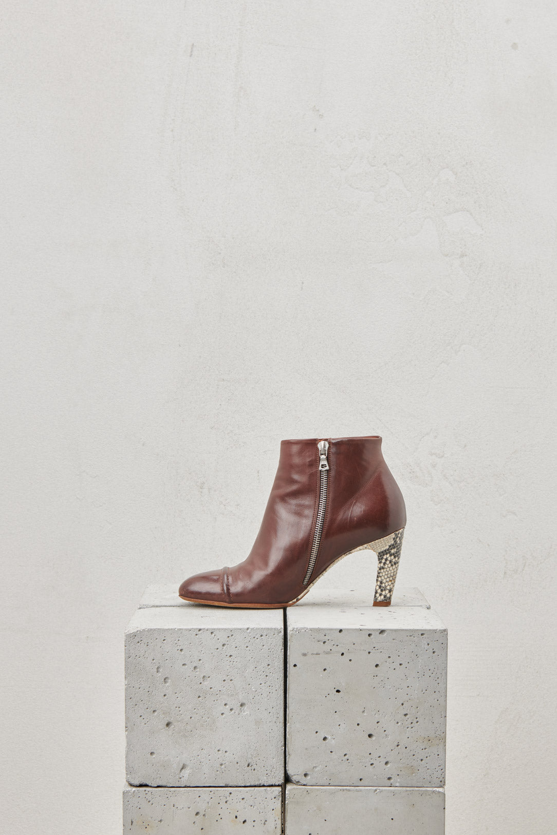 ANKLE BOOT WITH REPTILE HEEL