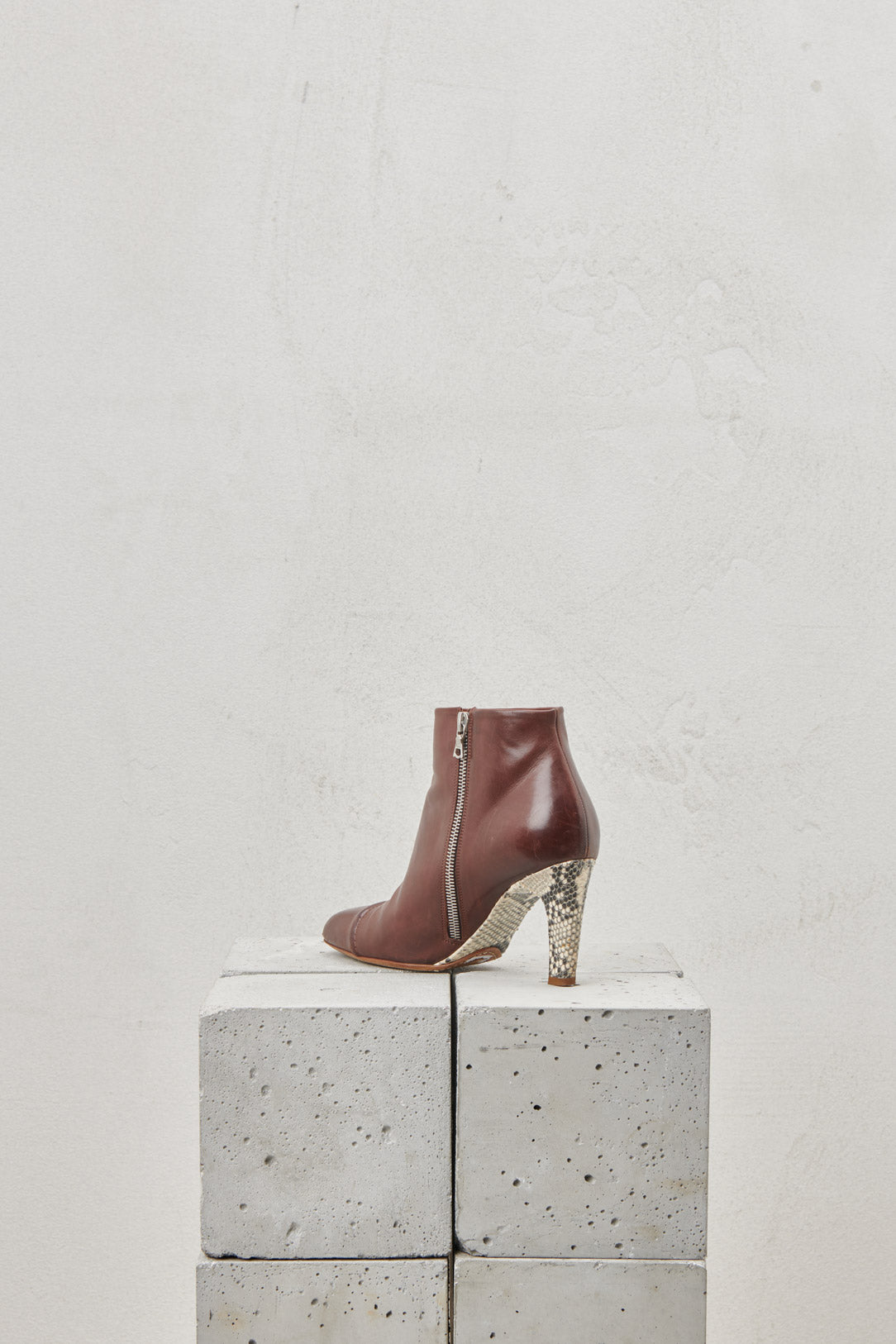 ANKLE BOOT WITH REPTILE HEEL