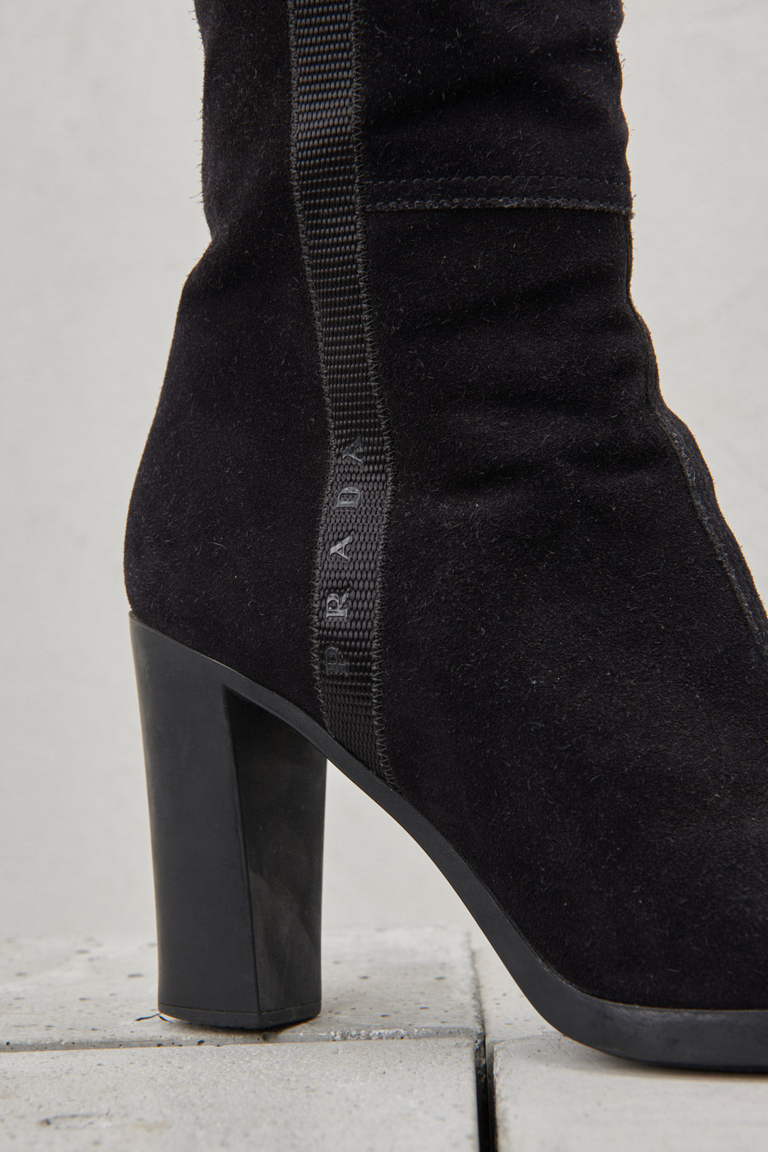 SUEDE BOOT WITH RUBBER HEEL