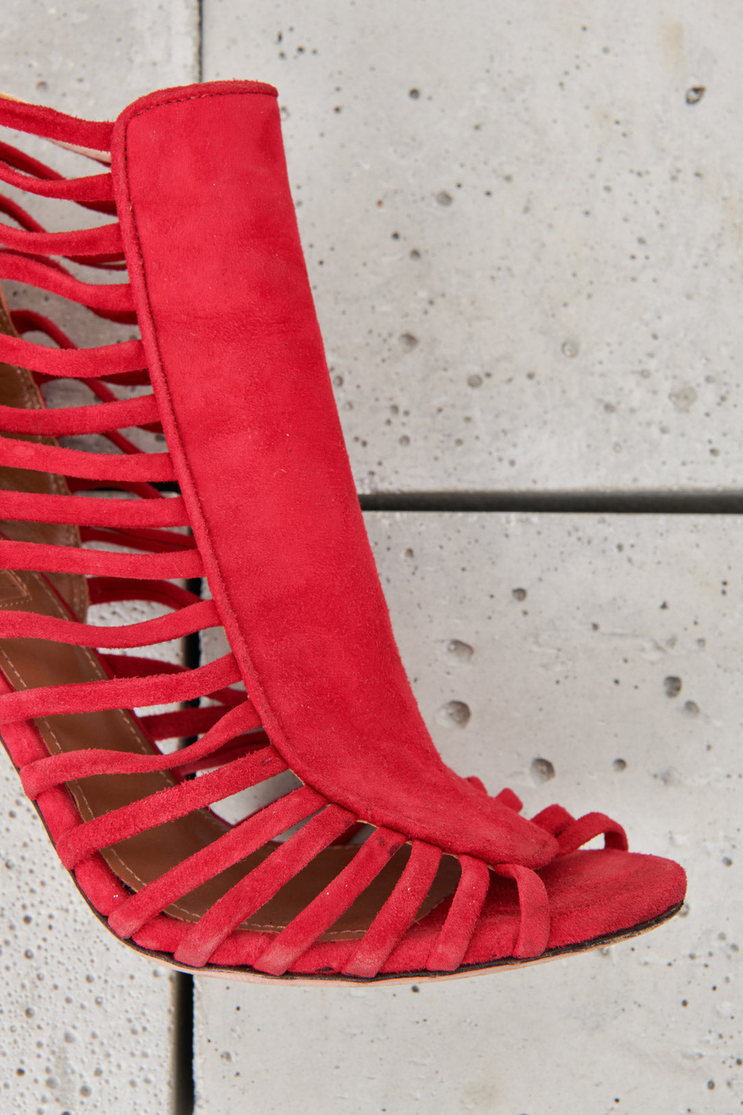 RED LACED SANDAL