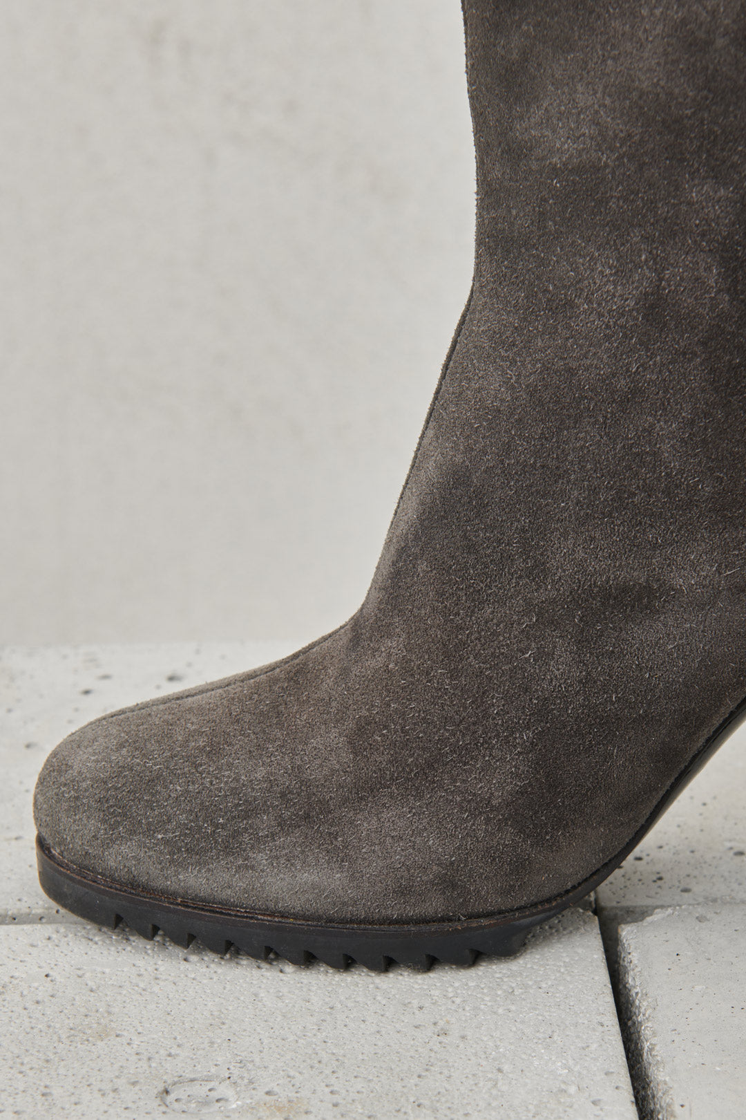 GRAY SUEDE ANKLE BOOT