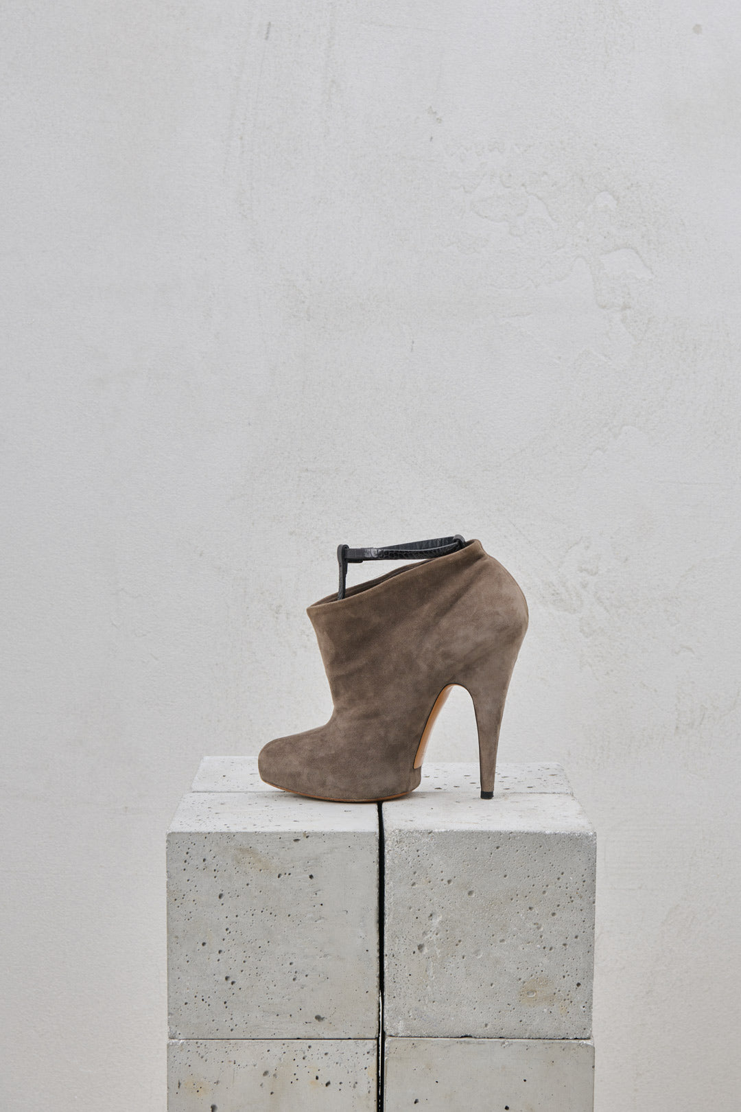 GRAY SUEDE ANKLE BOOTS