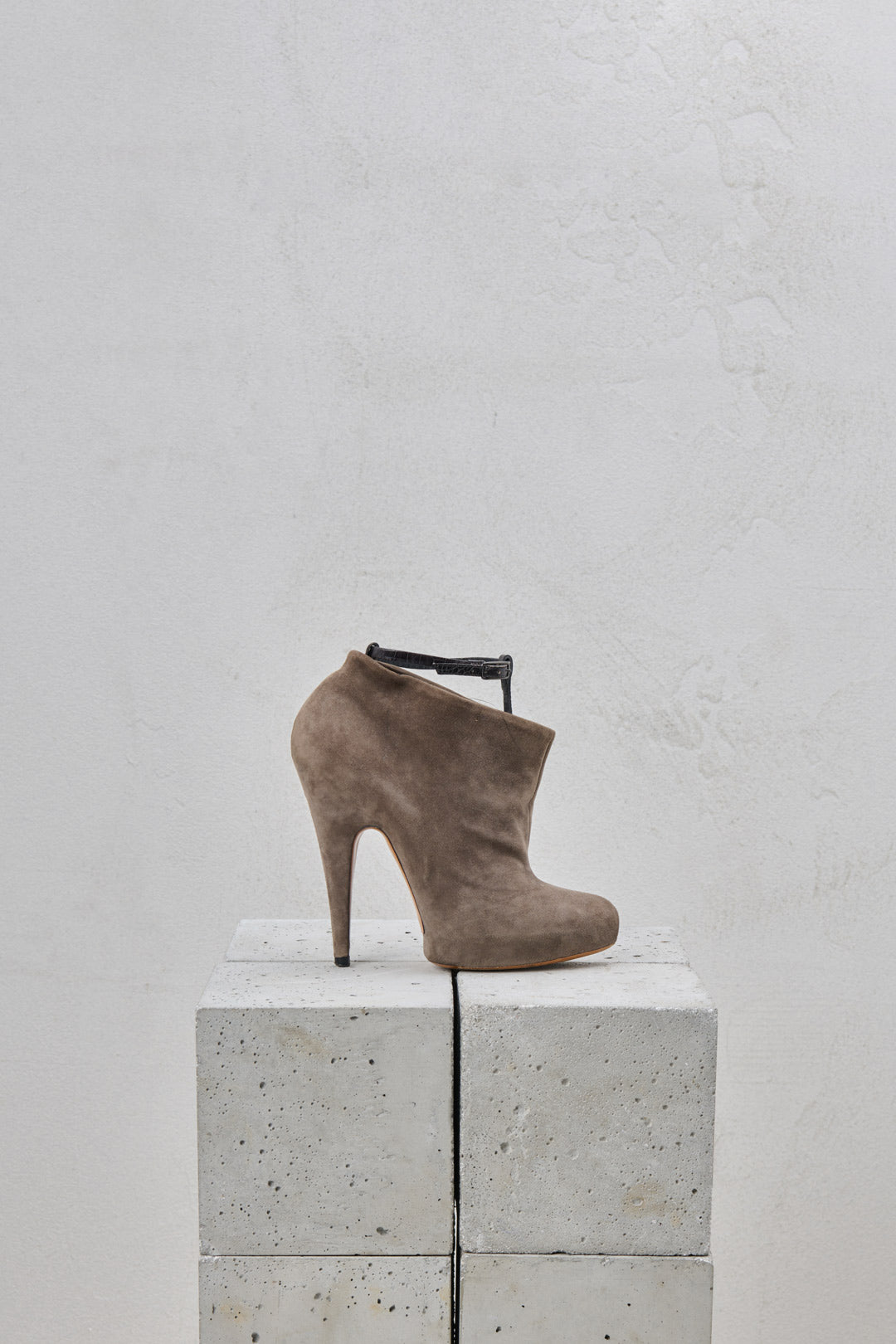 GRAY SUEDE ANKLE BOOTS