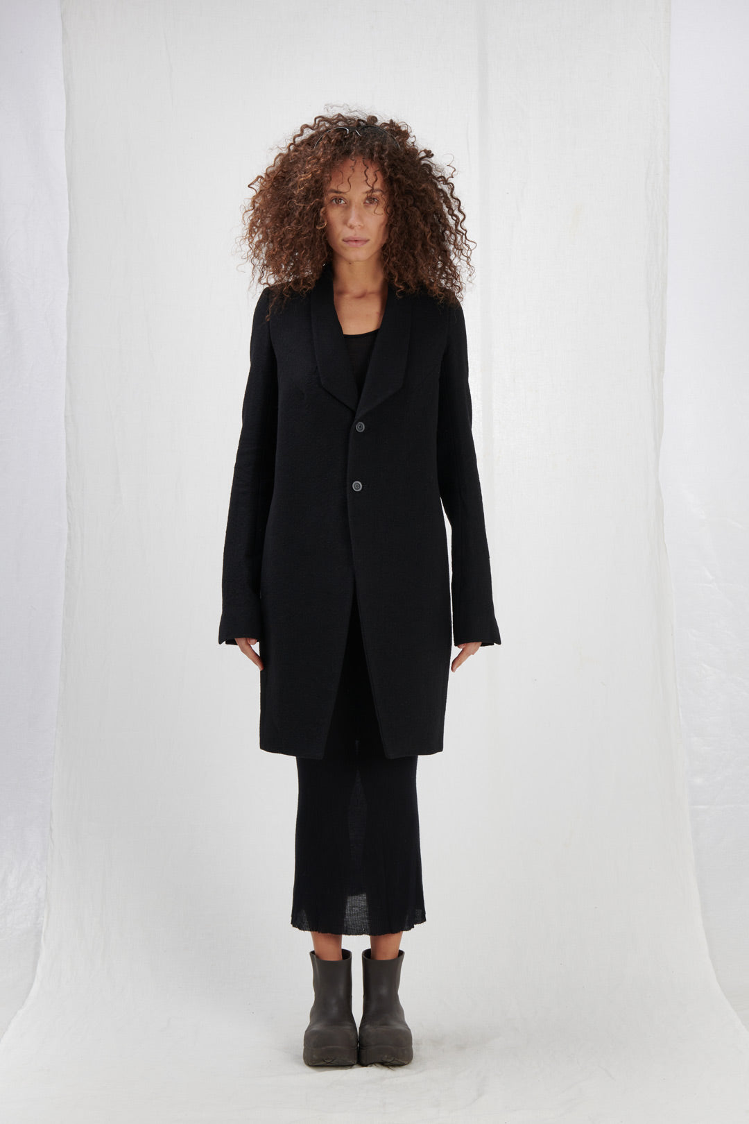 BLACK WOOL COAT