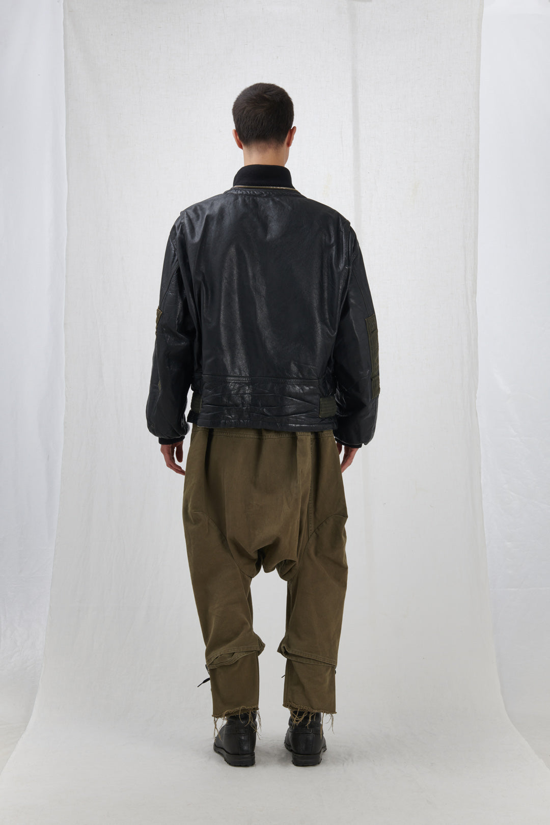 LEATHER AVIATOR BOMBER JACKET