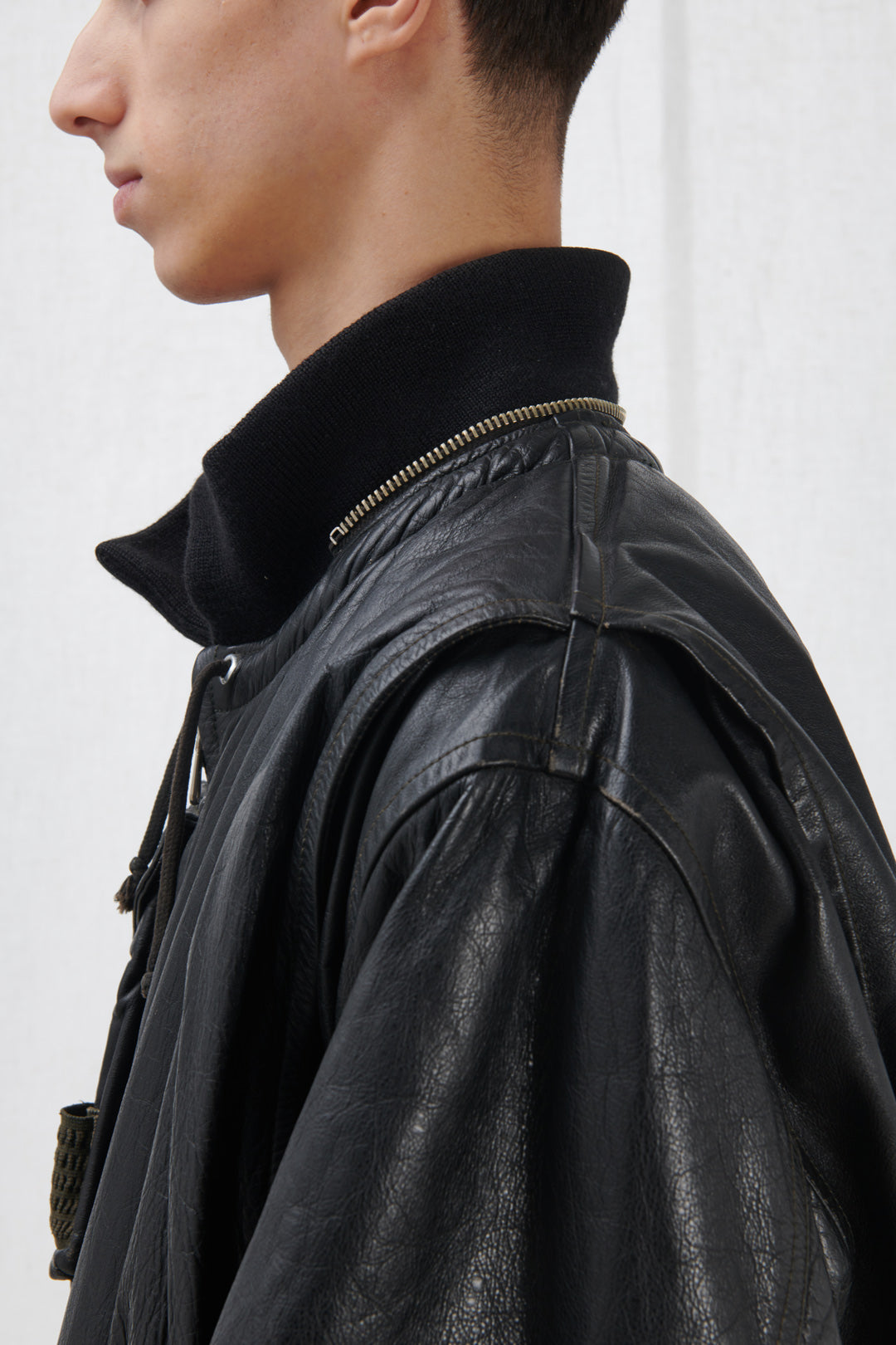 LEATHER AVIATOR BOMBER JACKET