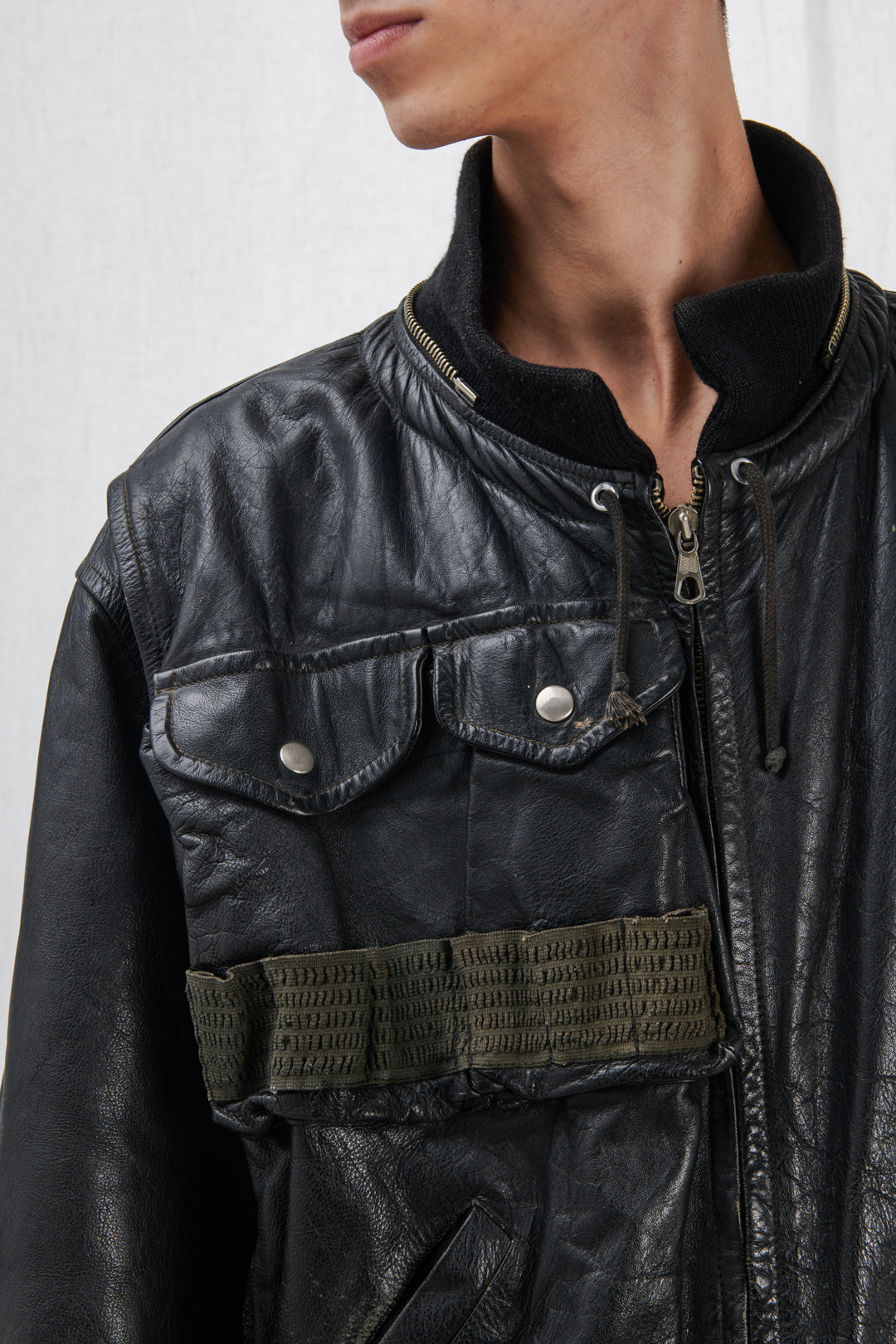 LEATHER AVIATOR BOMBER JACKET