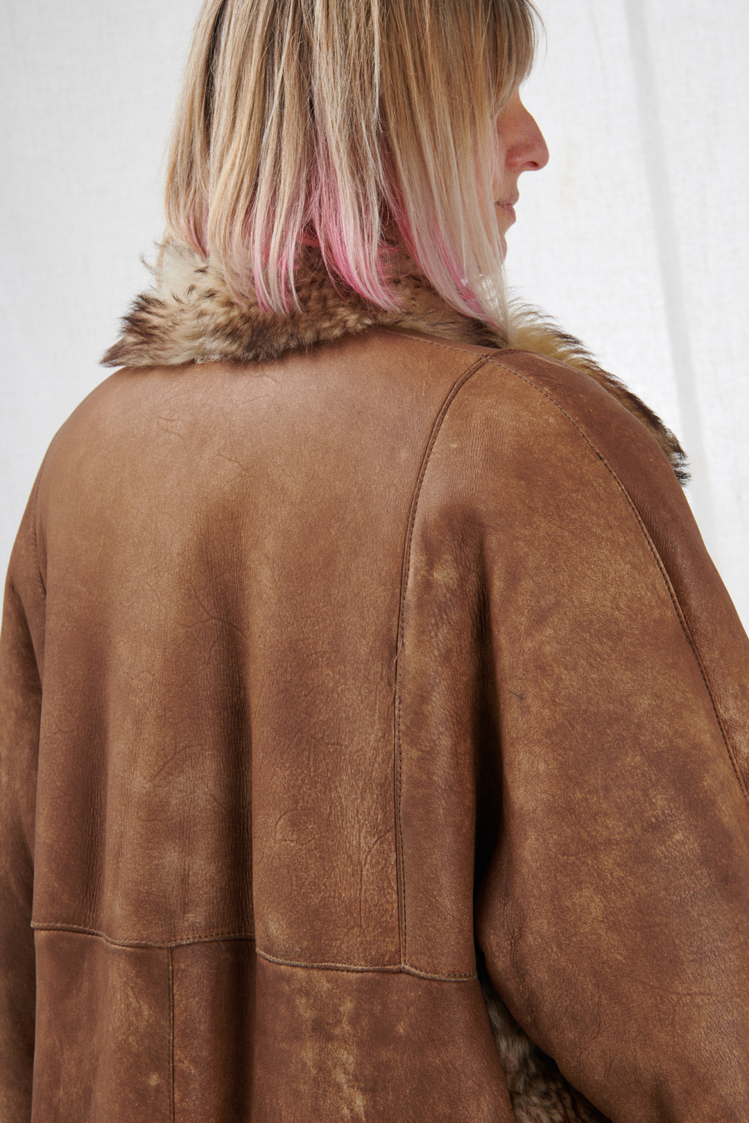 SHEEPSKIN WITH FUR SIDE INSERTS