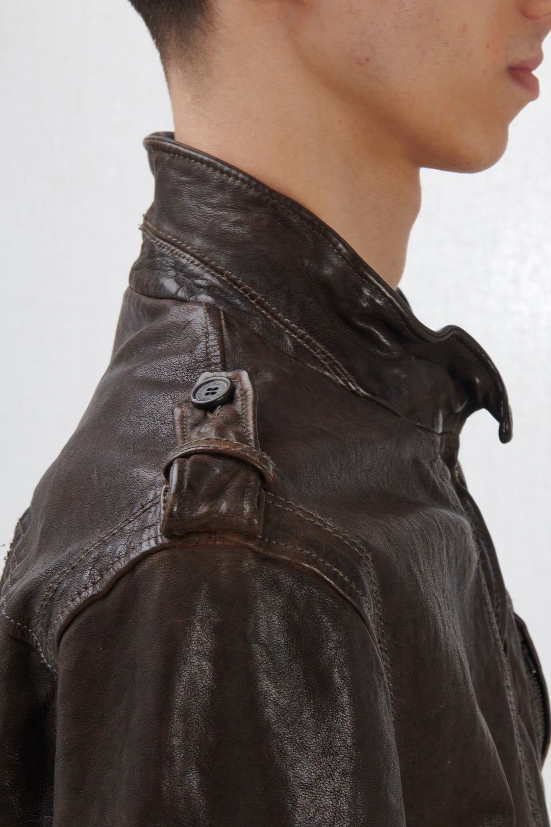 DARK BROWN LEATHER JACKET