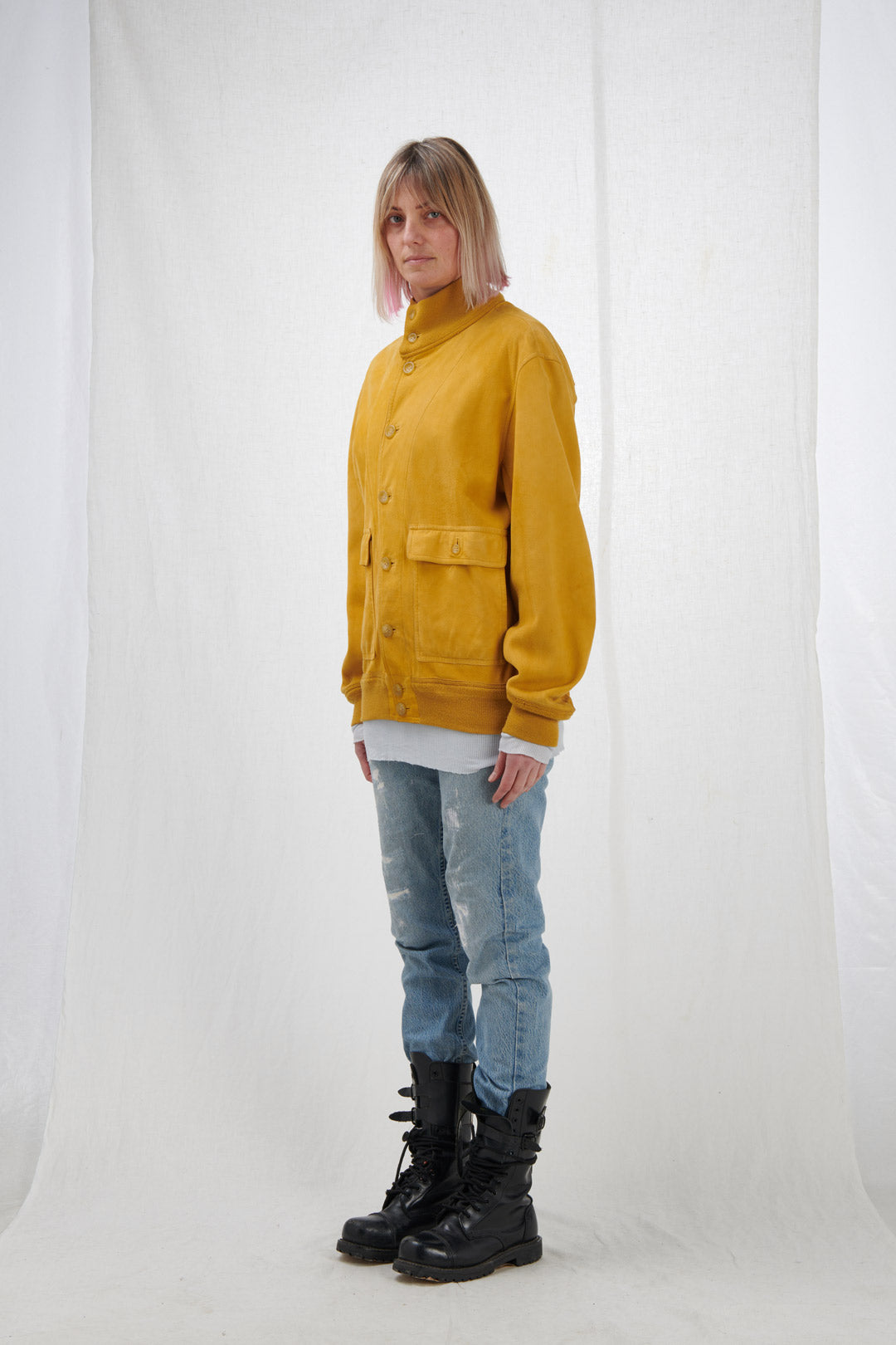 MUSTARD SUEDE JACKET