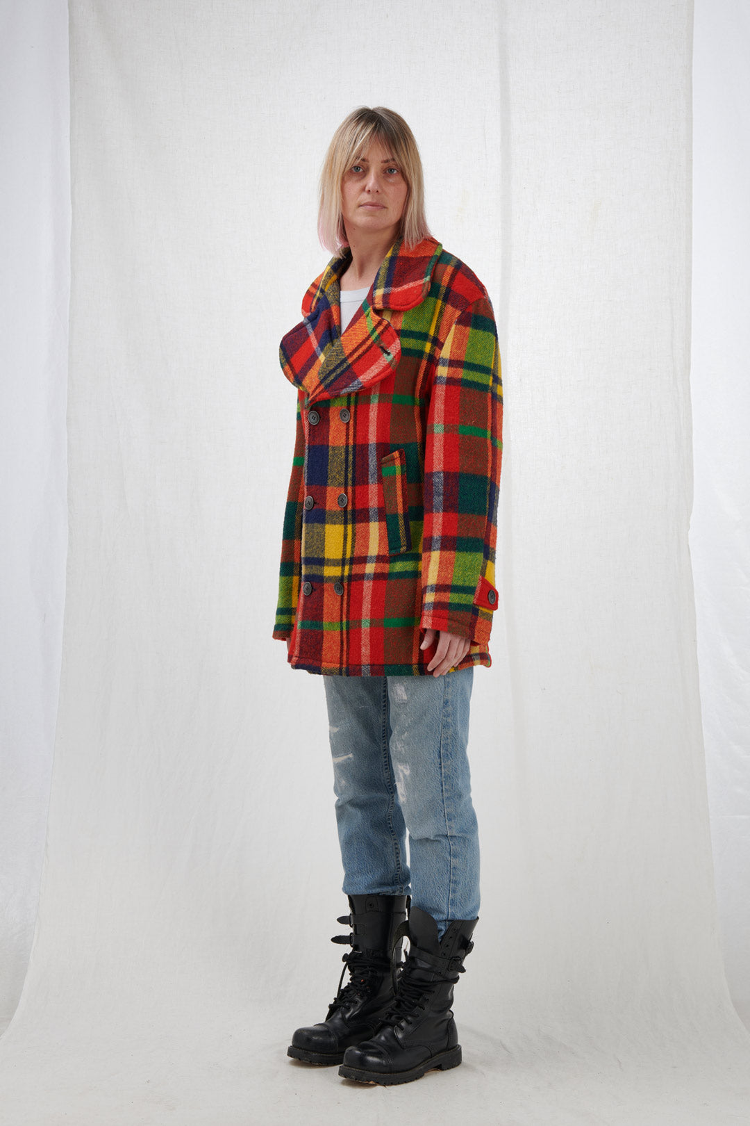 COLORED CHECKS COAT