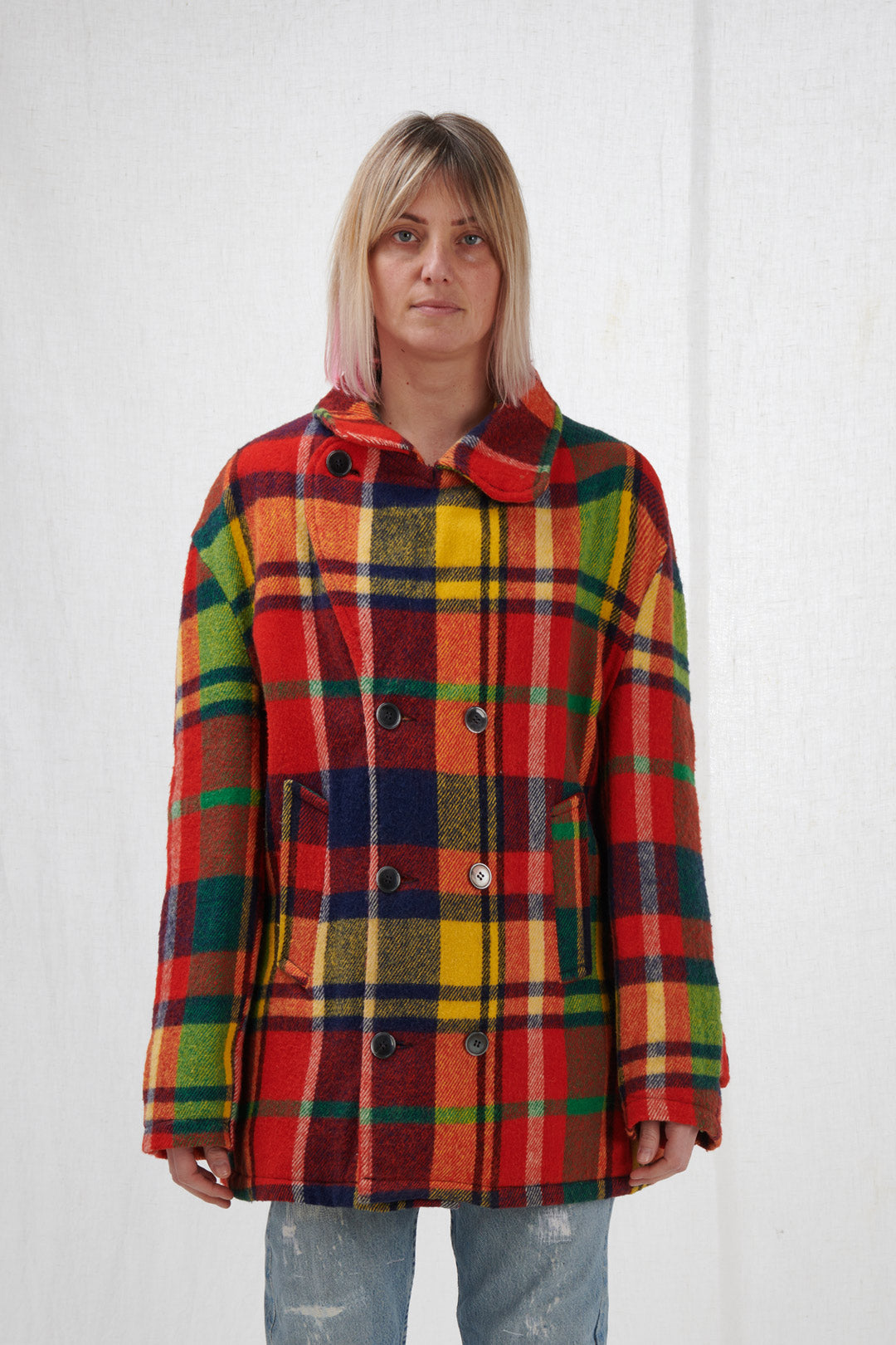 COLORED CHECKS COAT