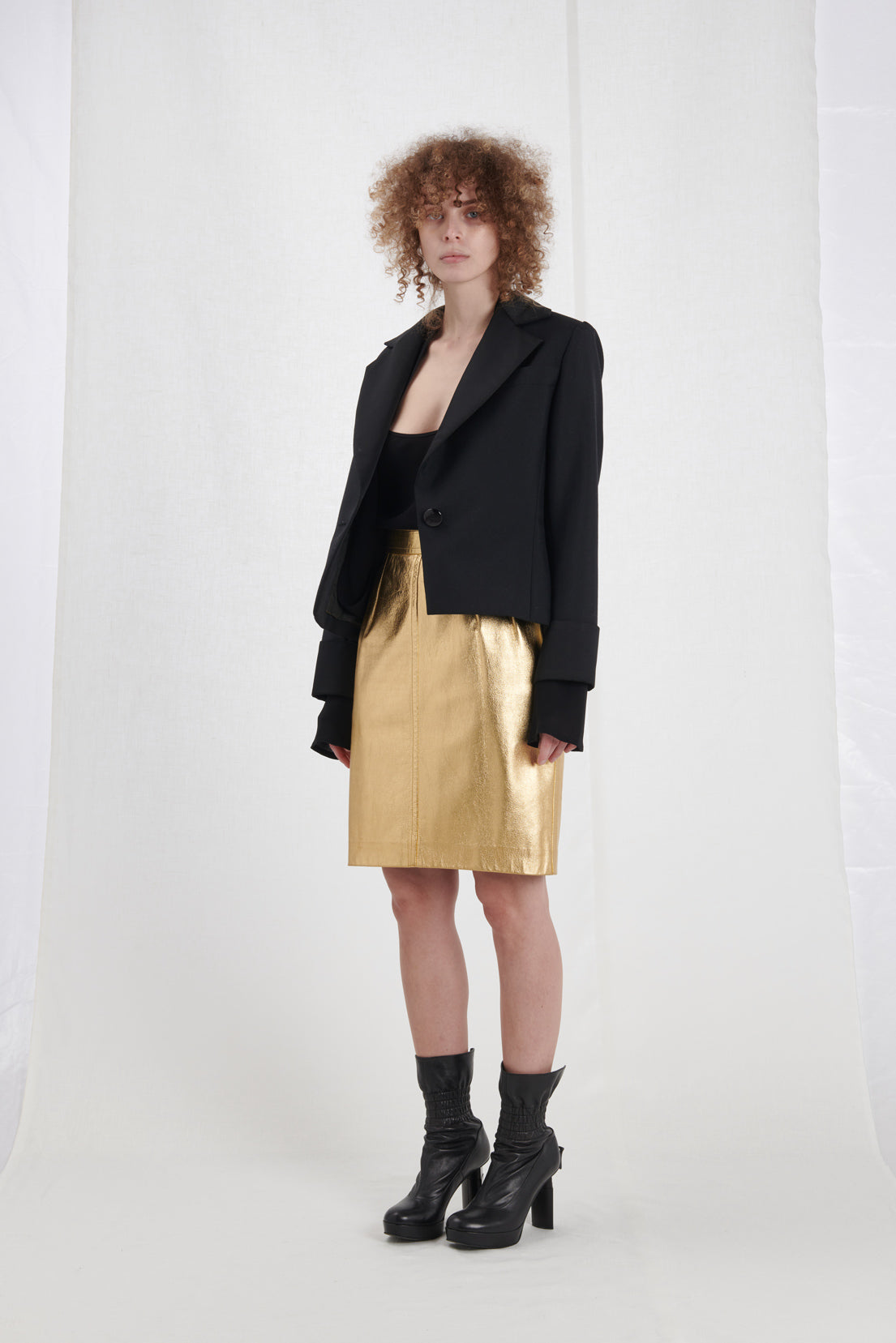 GOLD LEATHER SKIRT