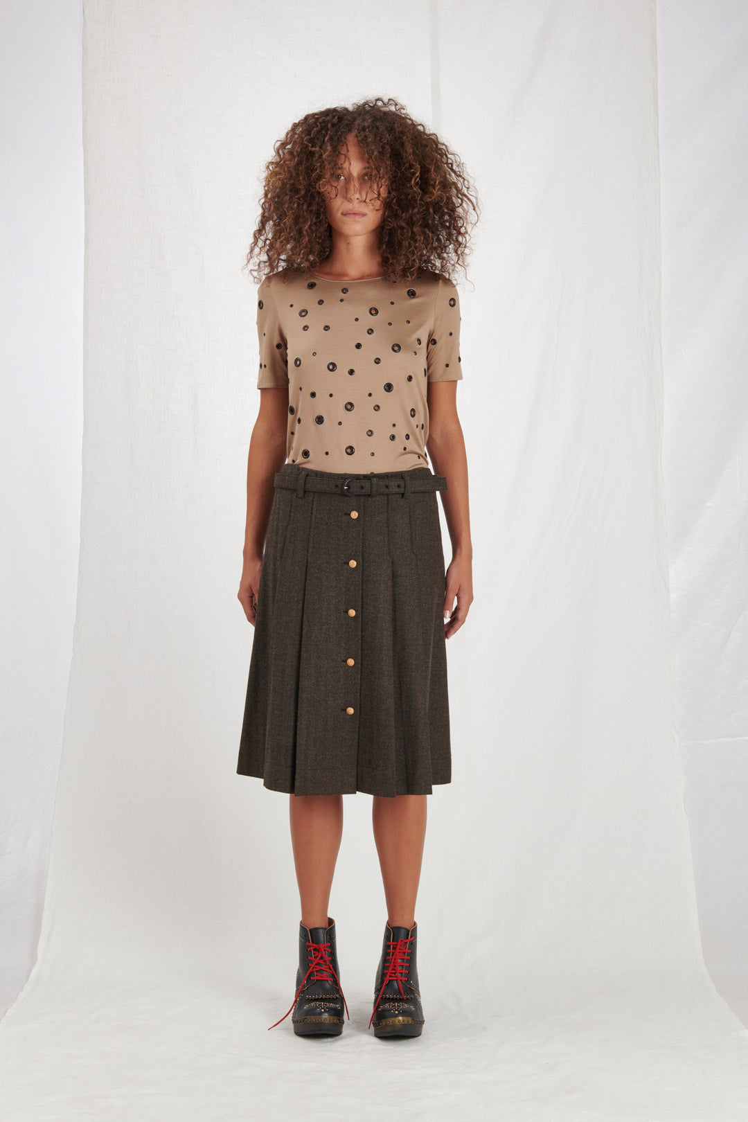 WOOL SKIRT WITH PLEATS