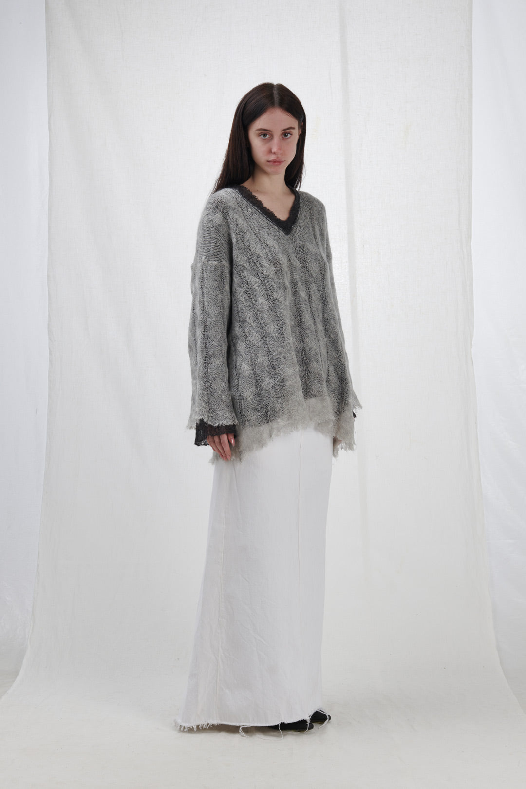 MAGLIONE DISTRESSED GRIGIO