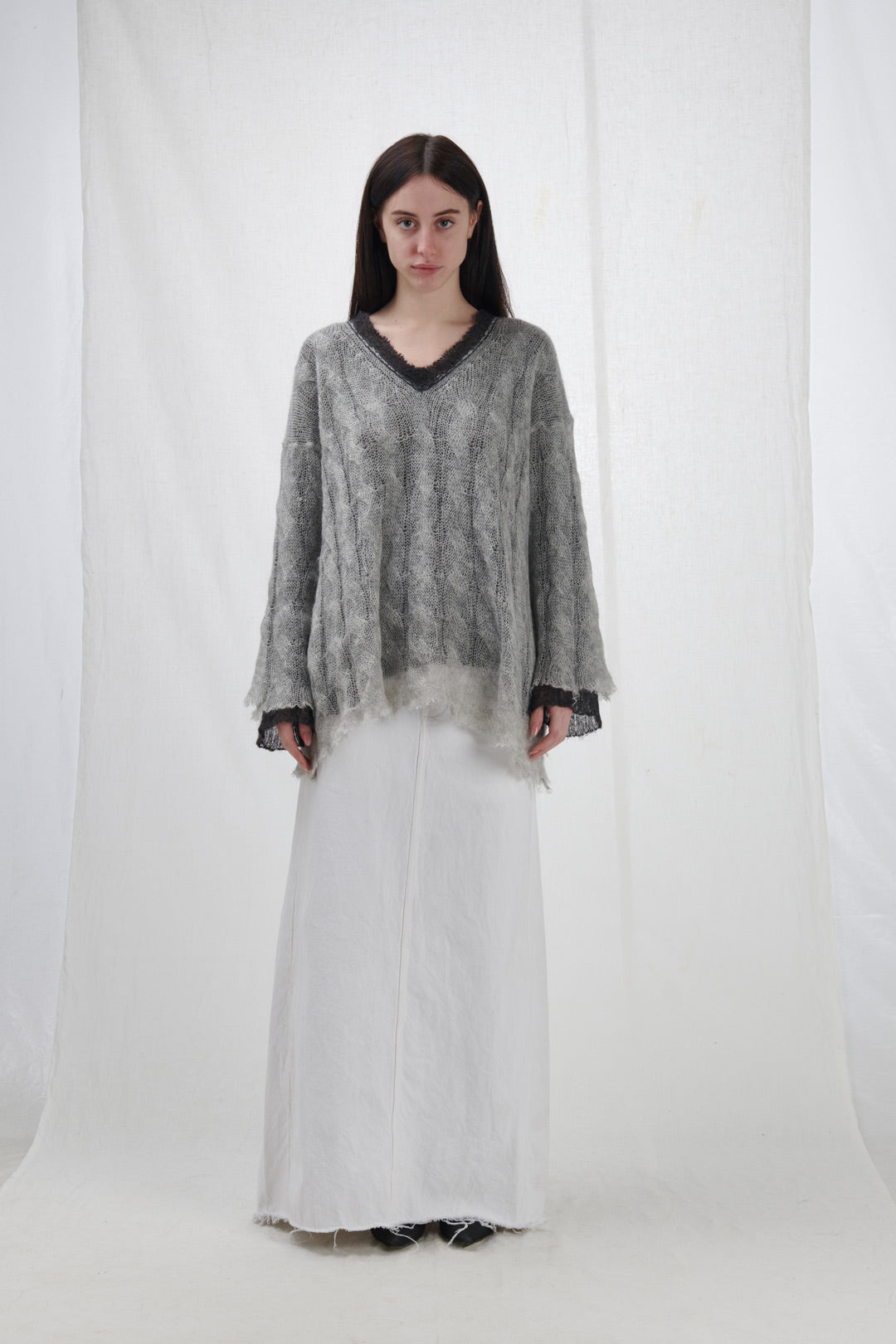 MAGLIONE DISTRESSED GRIGIO