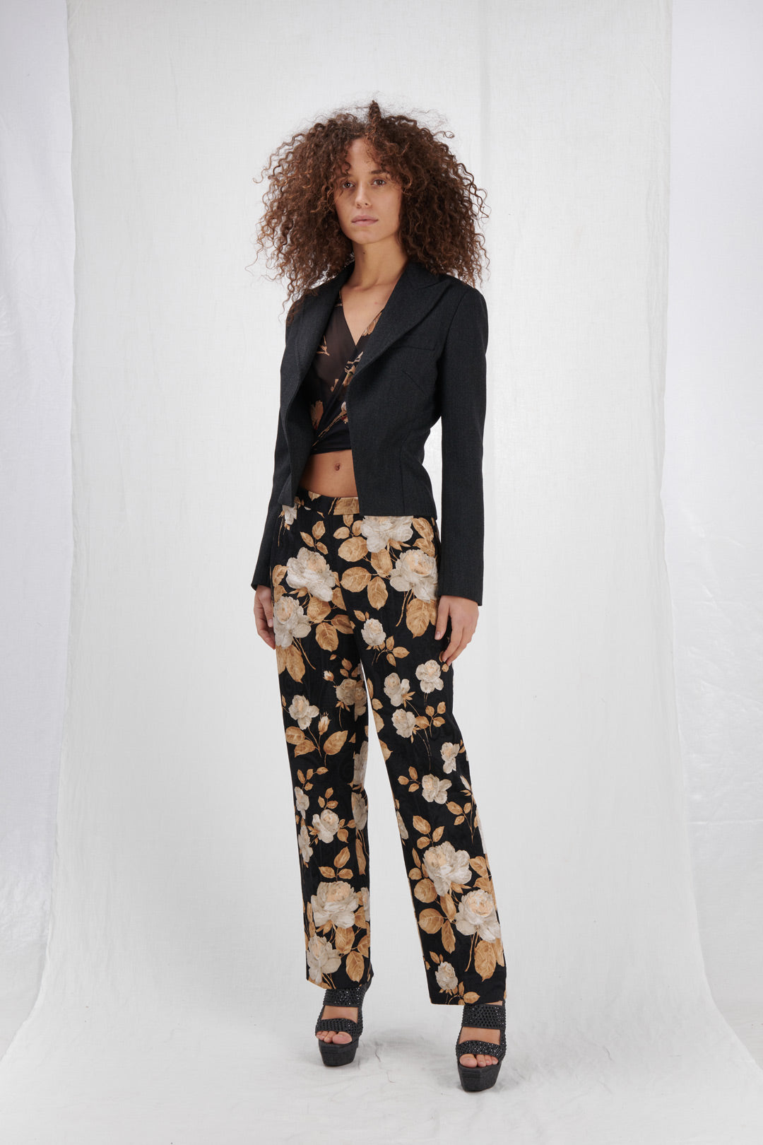 PANTALONE FIORI JAQUARD