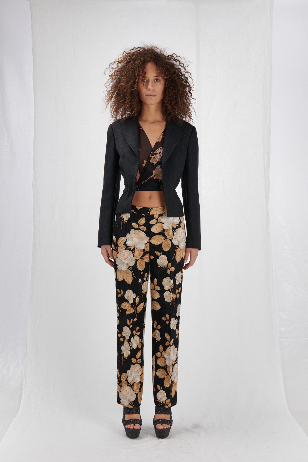 JAQUARD FLOWER PANTS