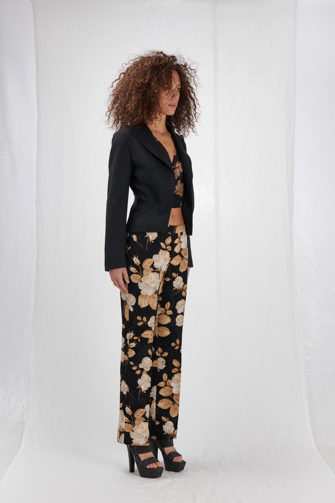 JAQUARD FLOWER PANTS