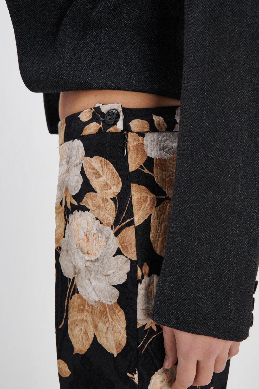 JAQUARD FLOWER PANTS