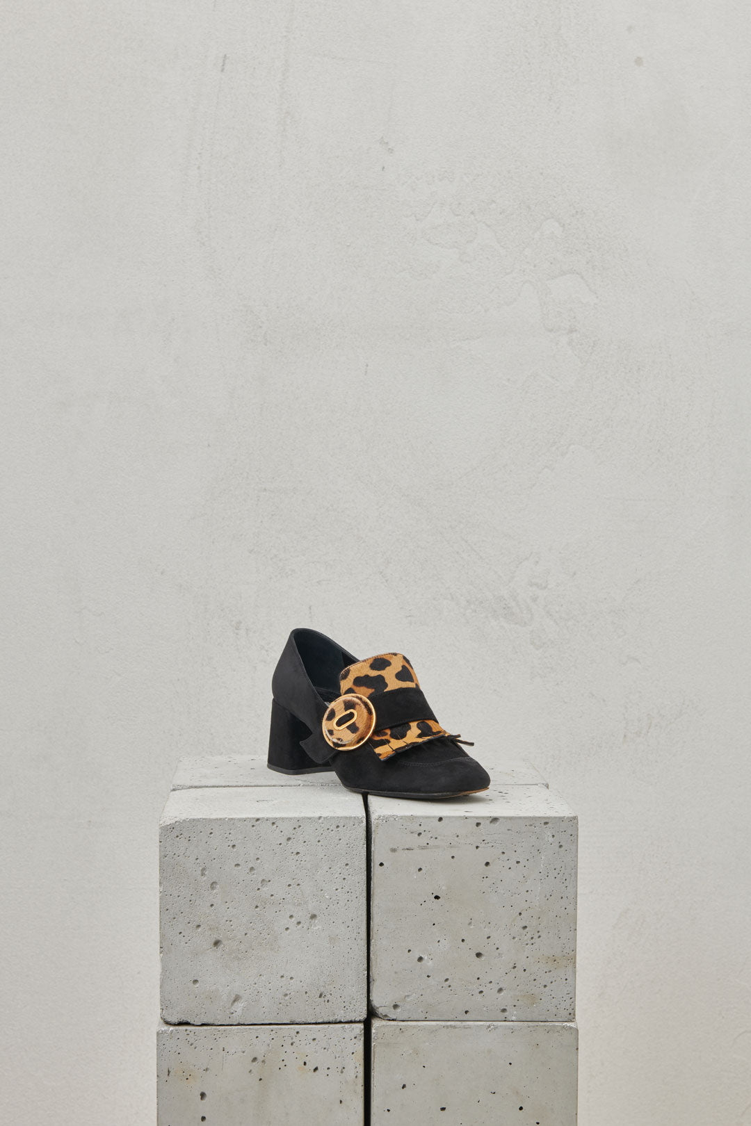 SUEDE LOAFERS WITH ANIMAL DETAILS