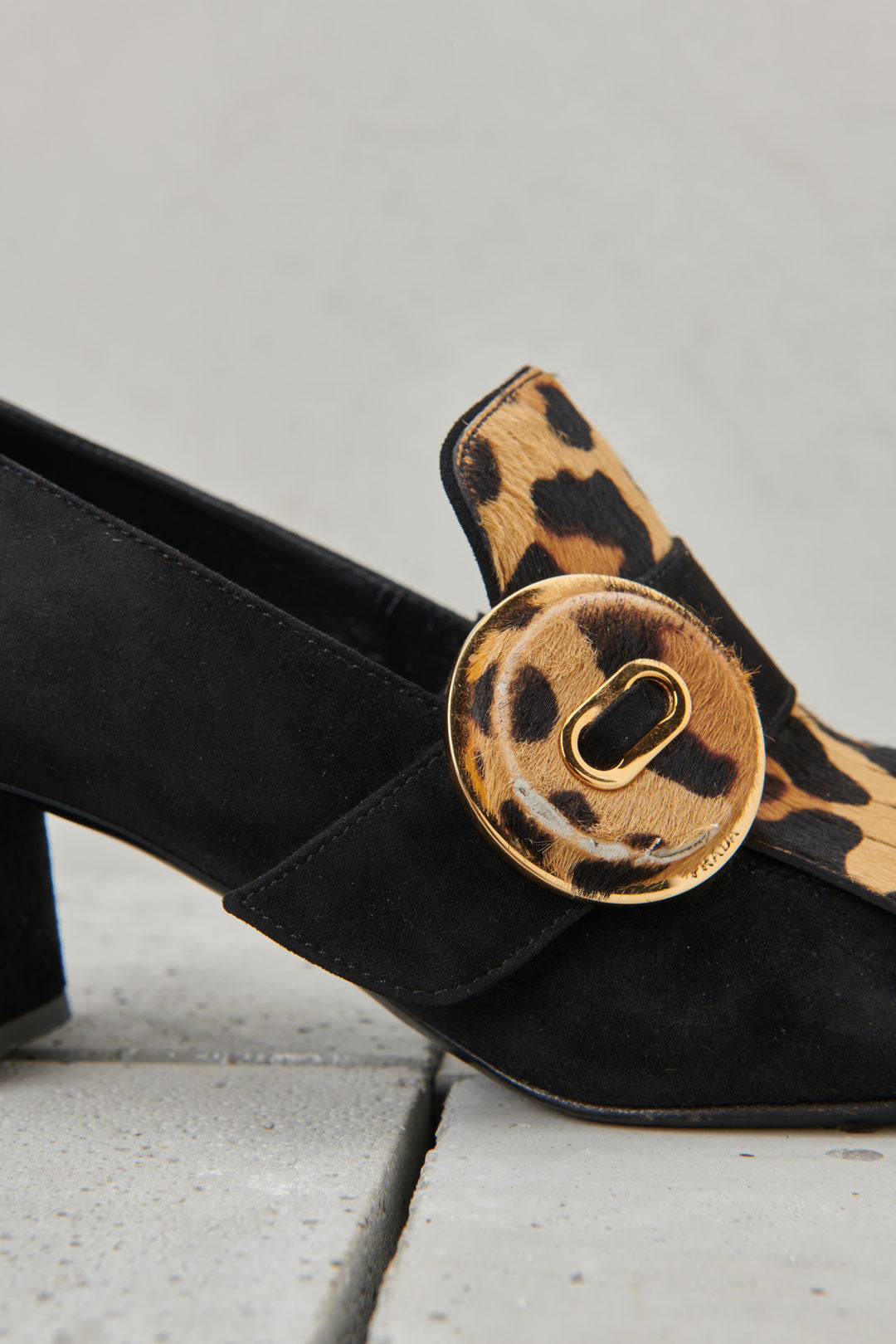 SUEDE LOAFERS WITH ANIMAL DETAILS