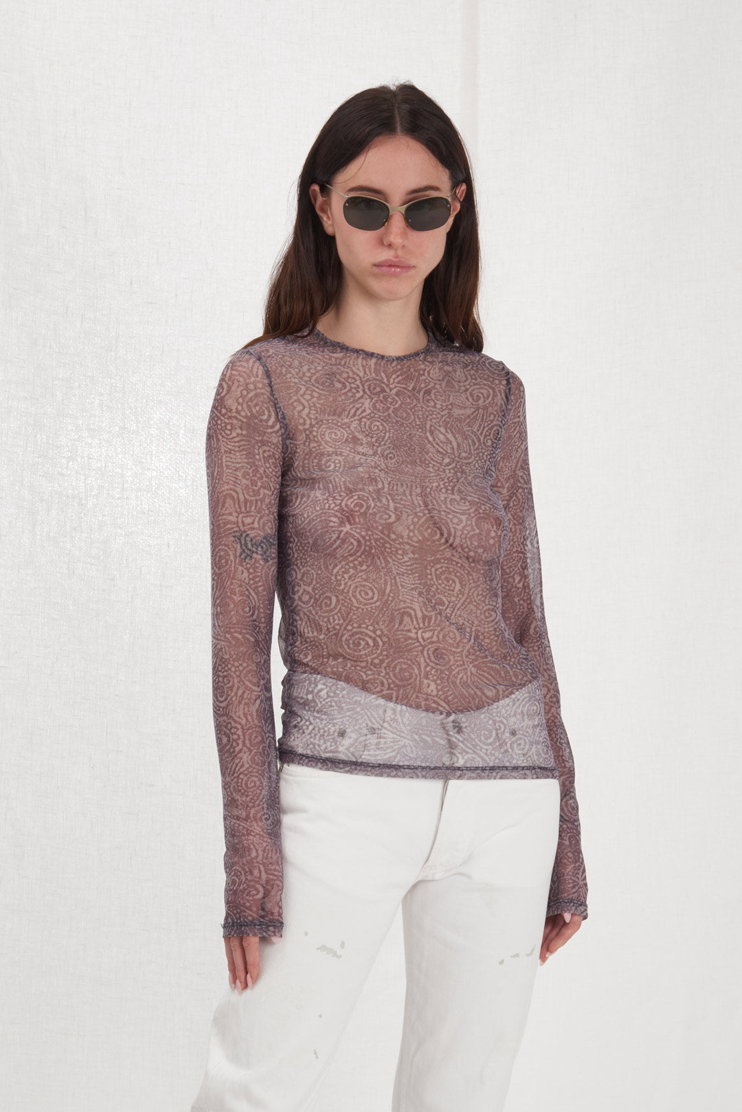 SEMI-TRANSPARENT MESH SWEATER