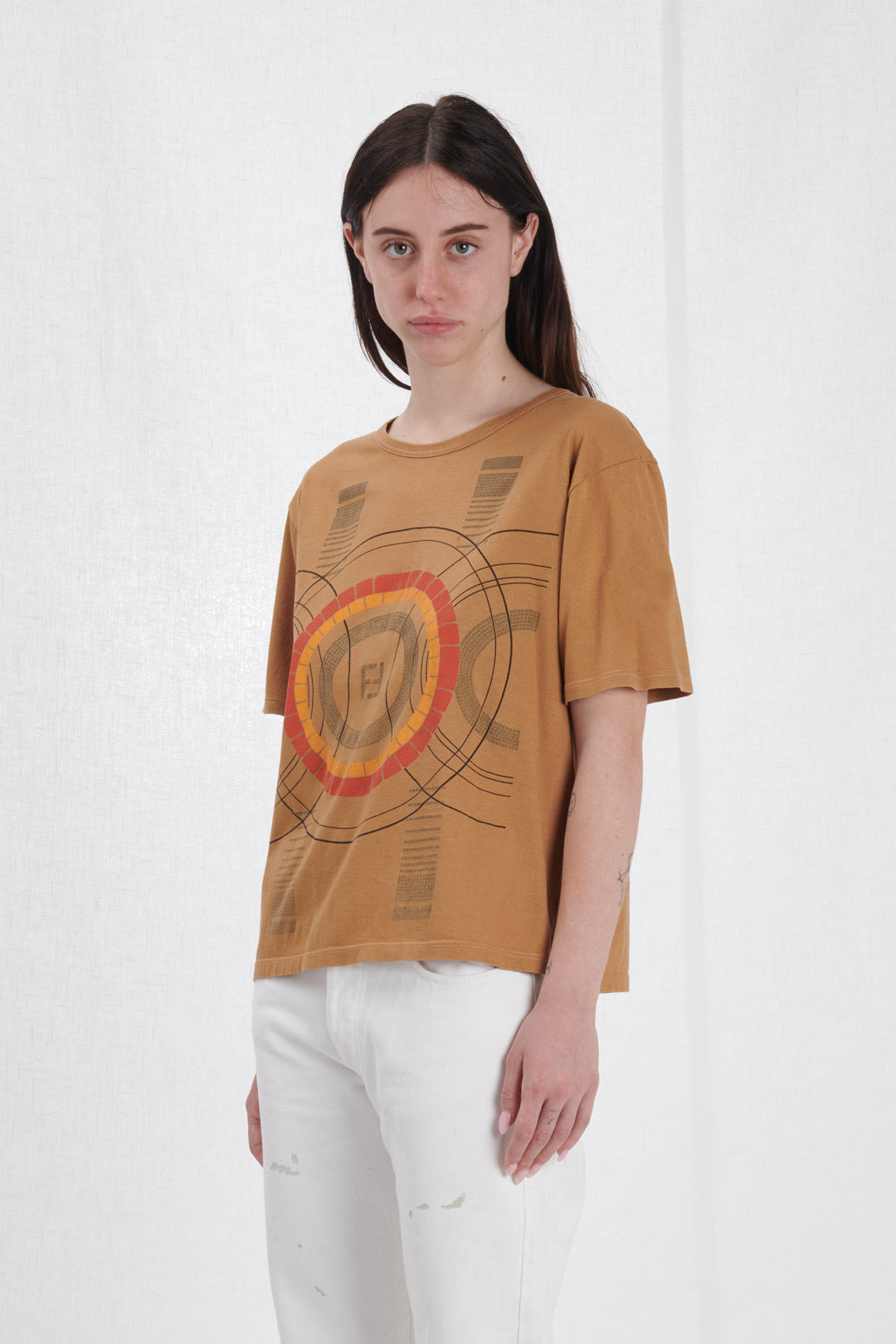 BROWN COTTON T-SHIRT