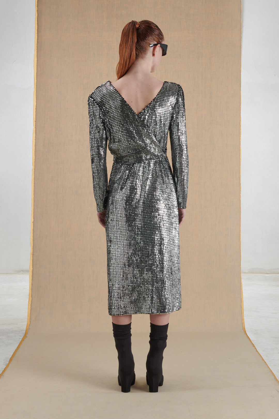 80'S COATED SILVER DRESS