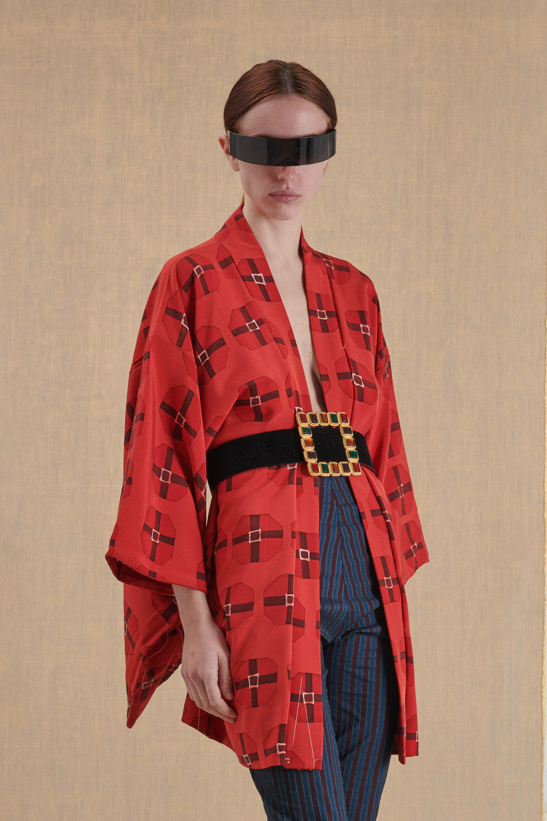 KIMONO ORIGINALE ROSSO E BORDEAUX