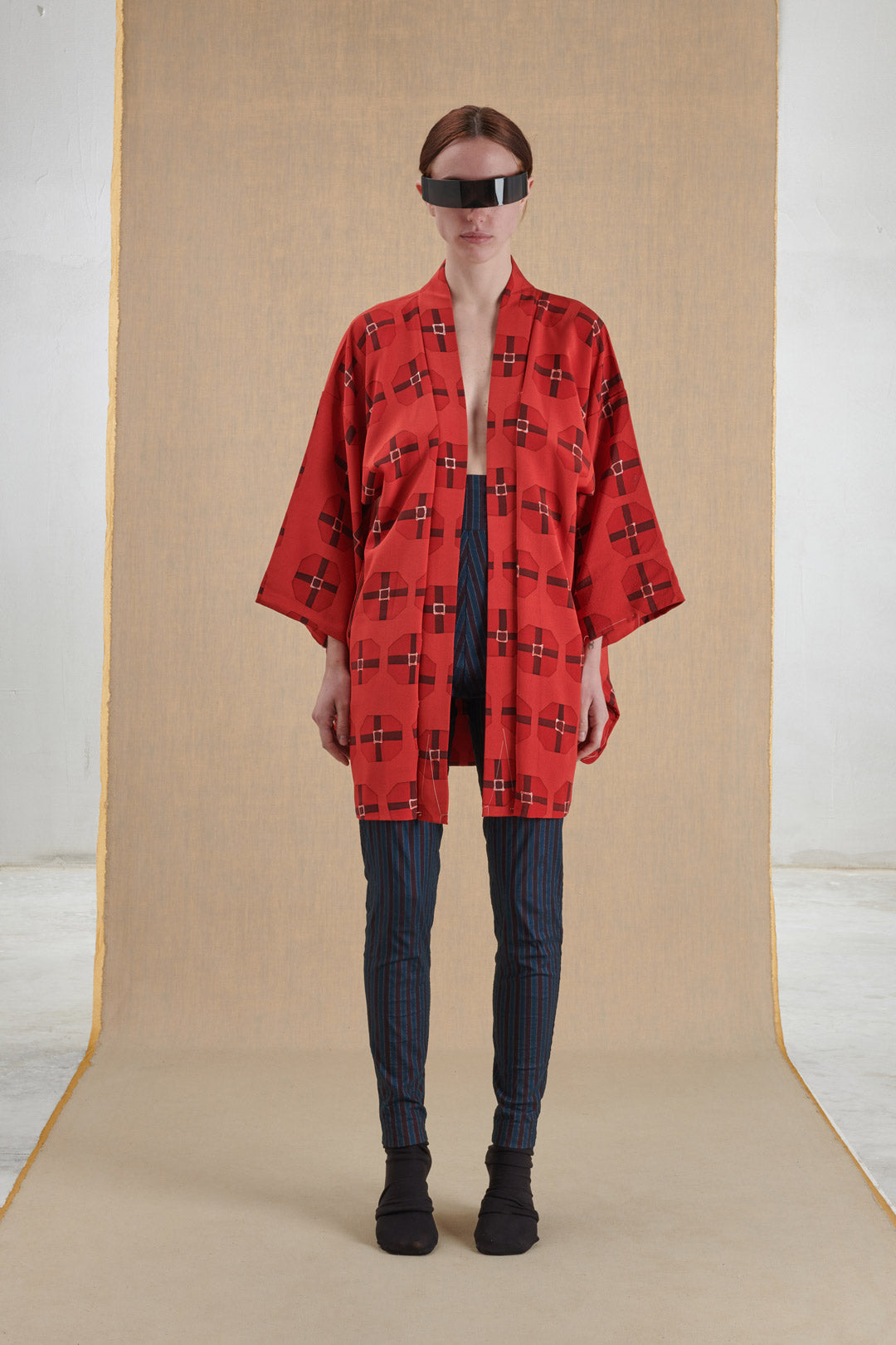 ORIGINAL RED AND BURGUNDY KIMONO