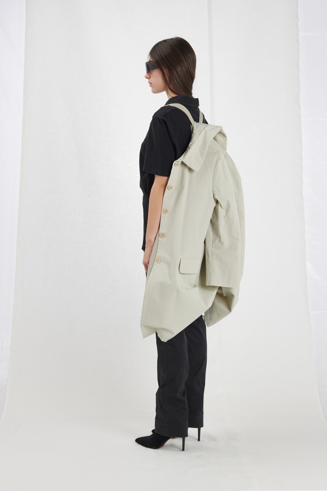 ICE COLORED KNEE TRENCH COAT