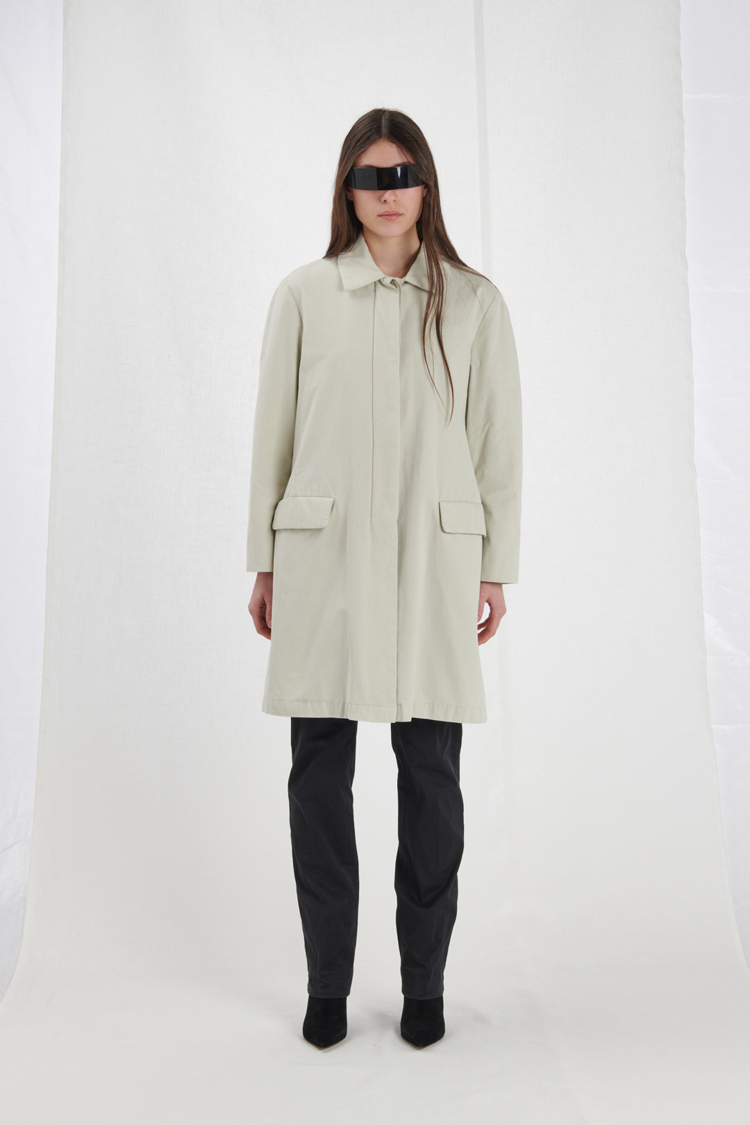 ICE COLORED KNEE TRENCH COAT