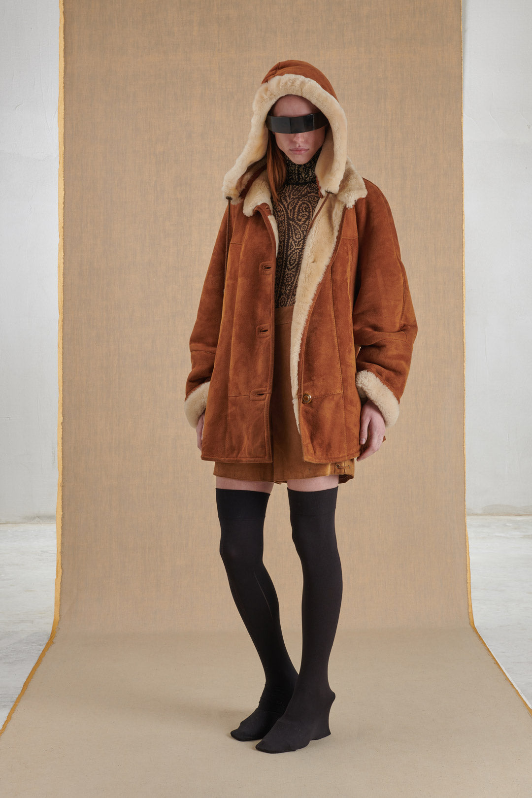 GENUINE LEATHER SHEEPSKIN WITH HOOD