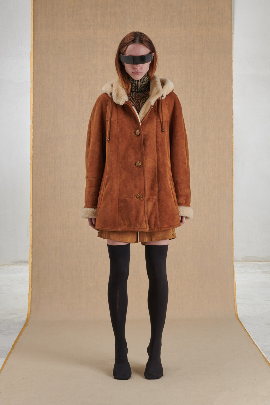 GENUINE LEATHER SHEEPSKIN WITH HOOD