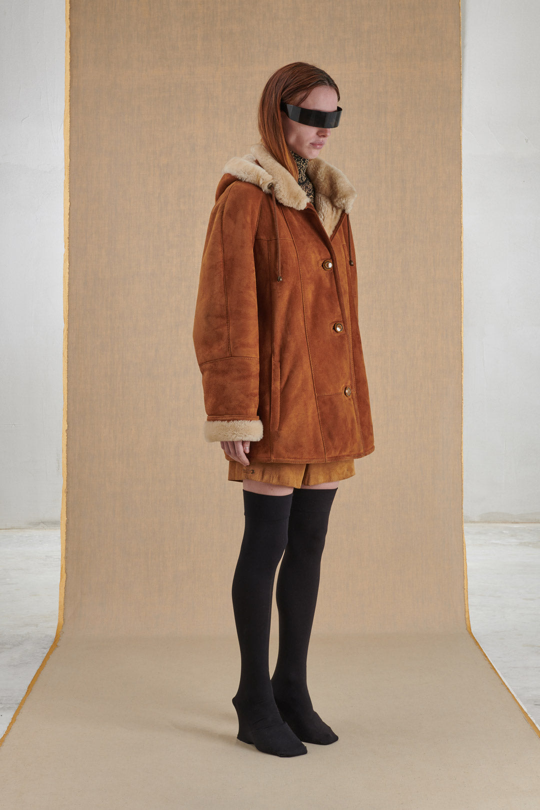 GENUINE LEATHER SHEEPSKIN WITH HOOD